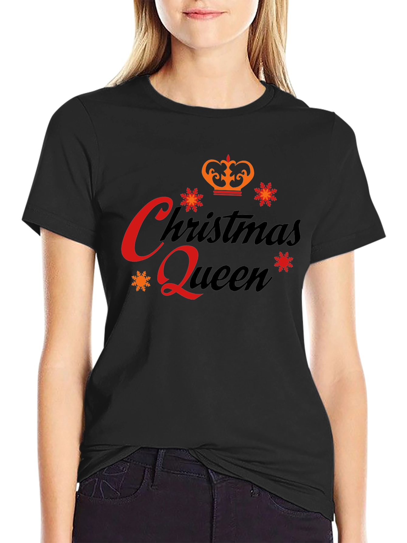 Christmas Queen Black Graphic Tee