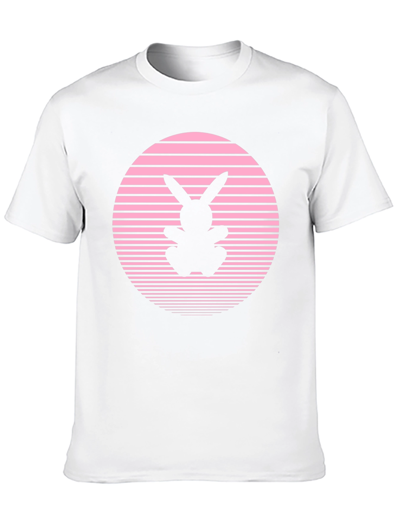 Retro Bunny T-Shirt - Pink Sunset Design