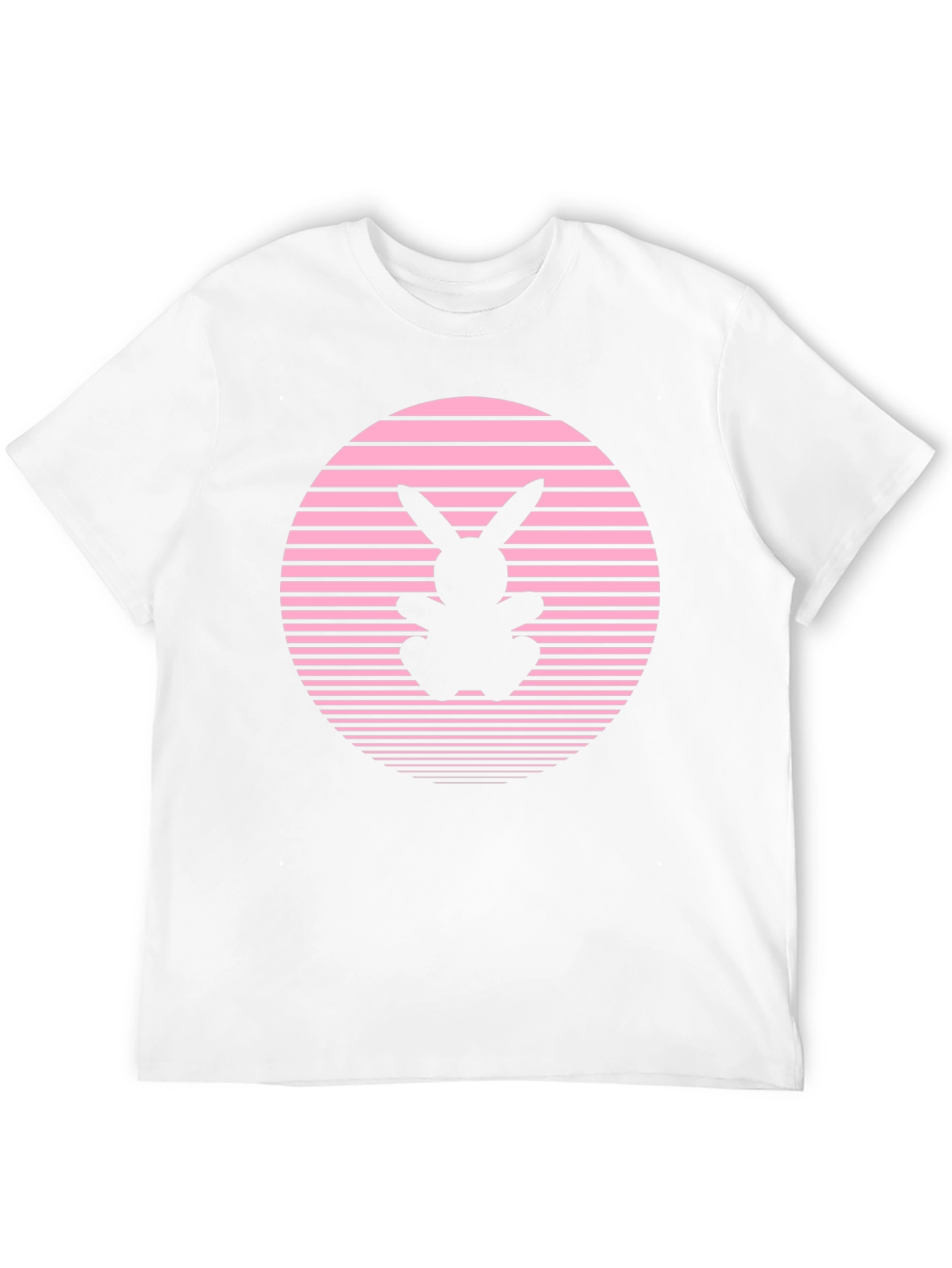 Retro Bunny T-Shirt - Pink Sunset Design