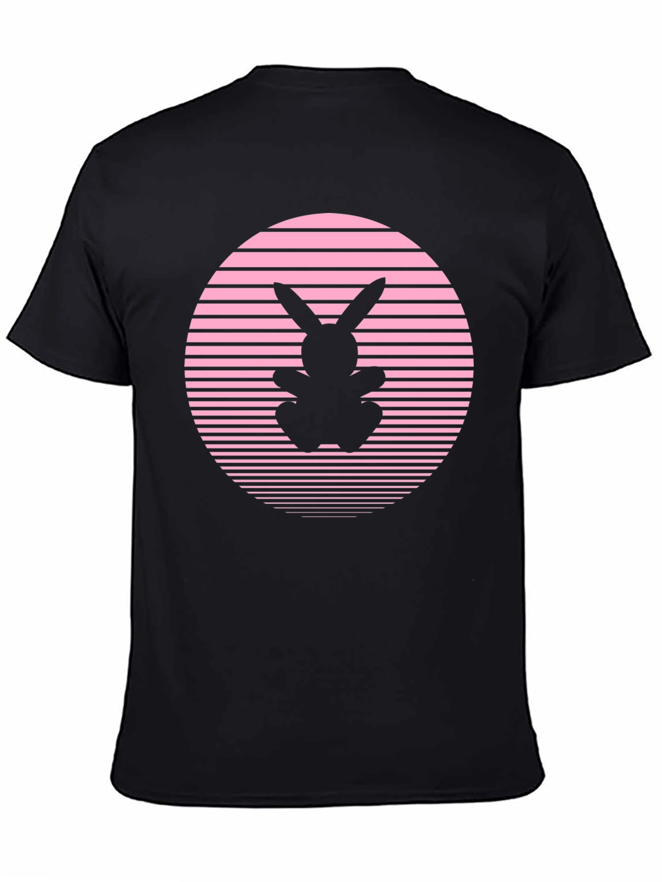 Retro Bunny T-Shirt - Pink Sunset Design