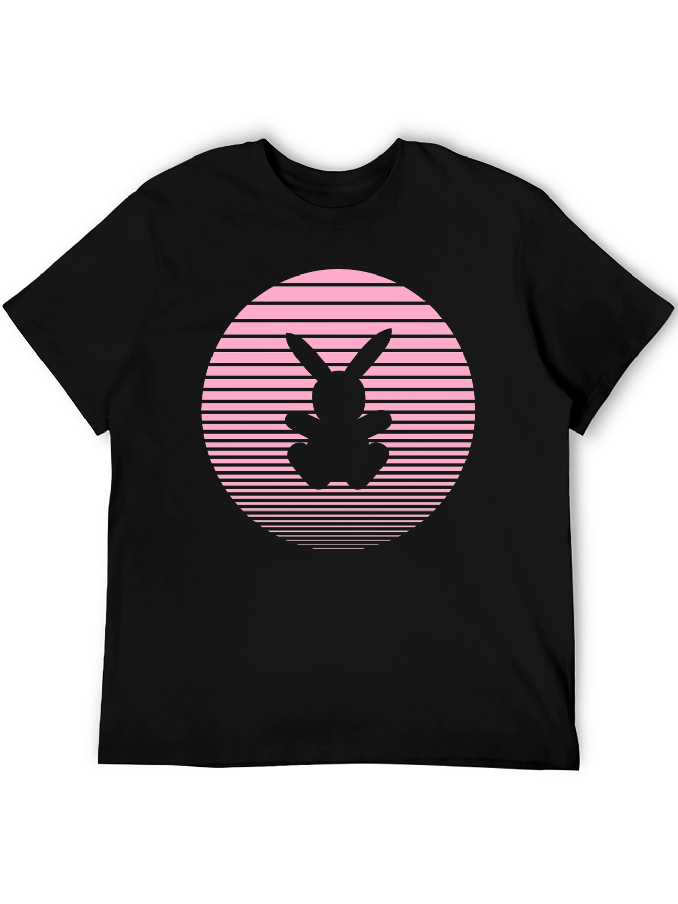 Retro Bunny T-Shirt - Pink Sunset Design
