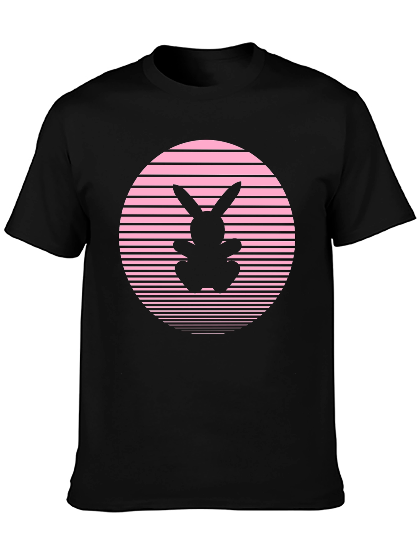 Retro Bunny T-Shirt - Pink Sunset Design