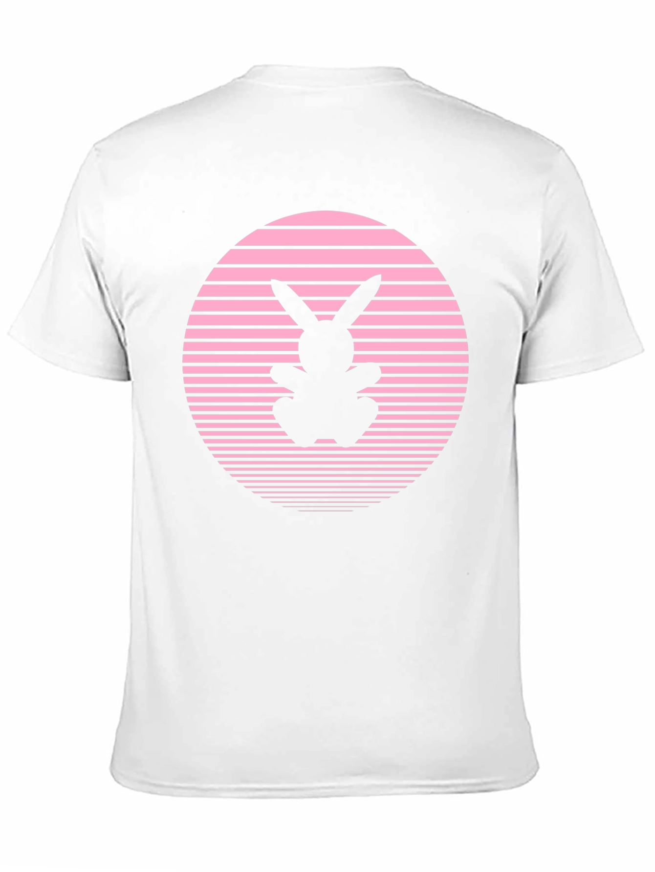 Retro Bunny T-Shirt - Pink Sunset Design