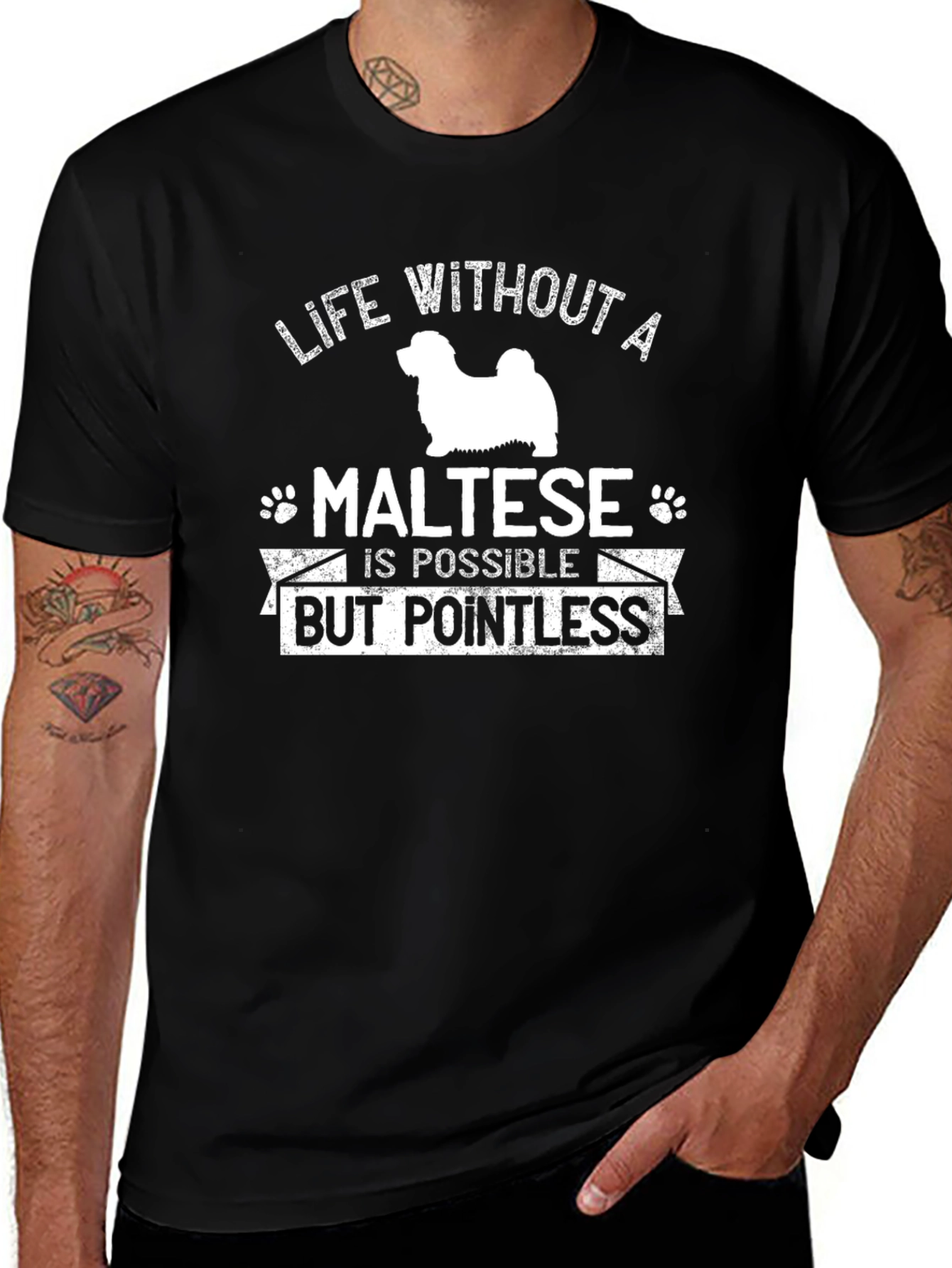 Life Without a Maltese Dog T-Shirt