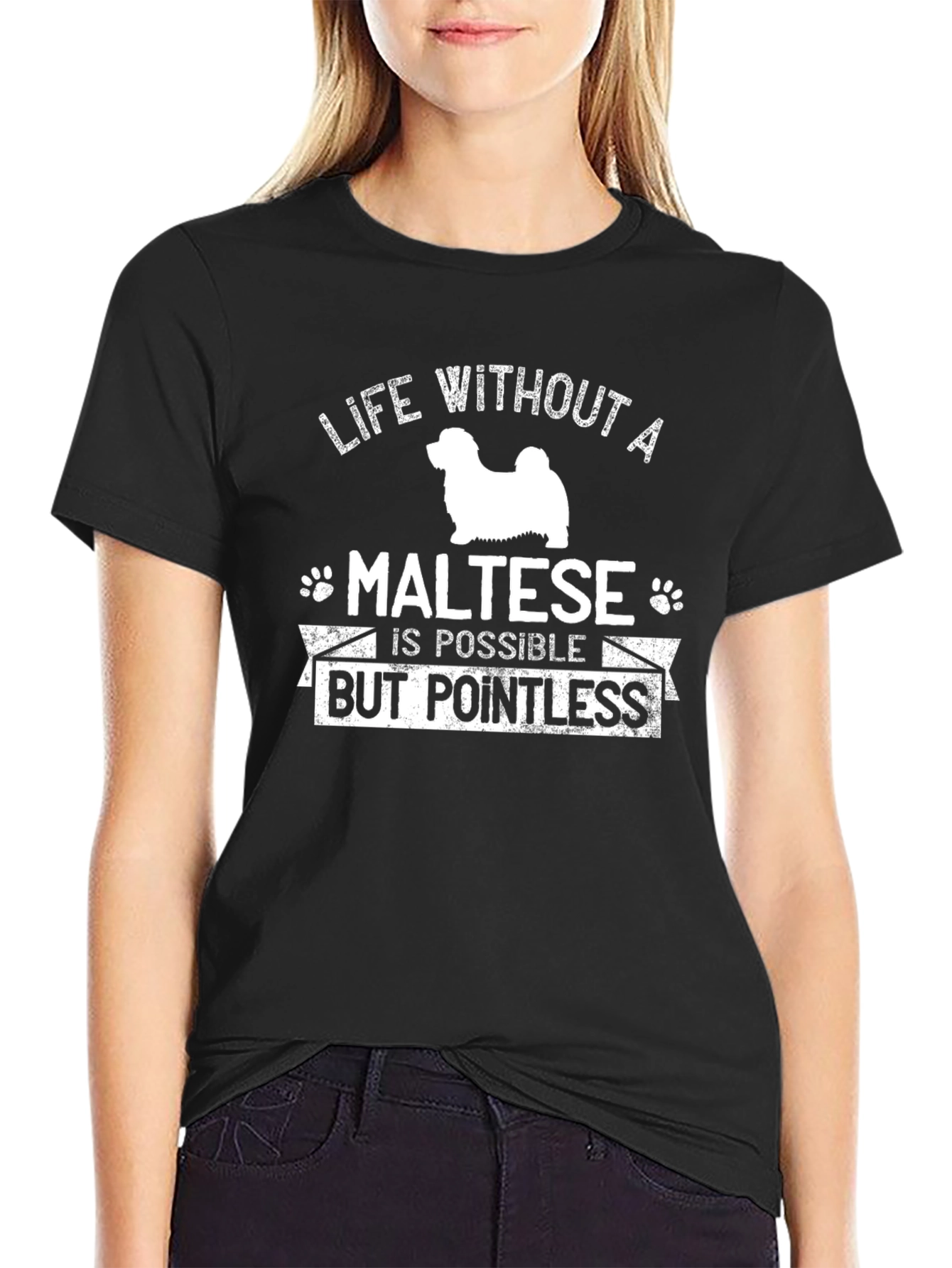 Life Without a Maltese Dog T-Shirt