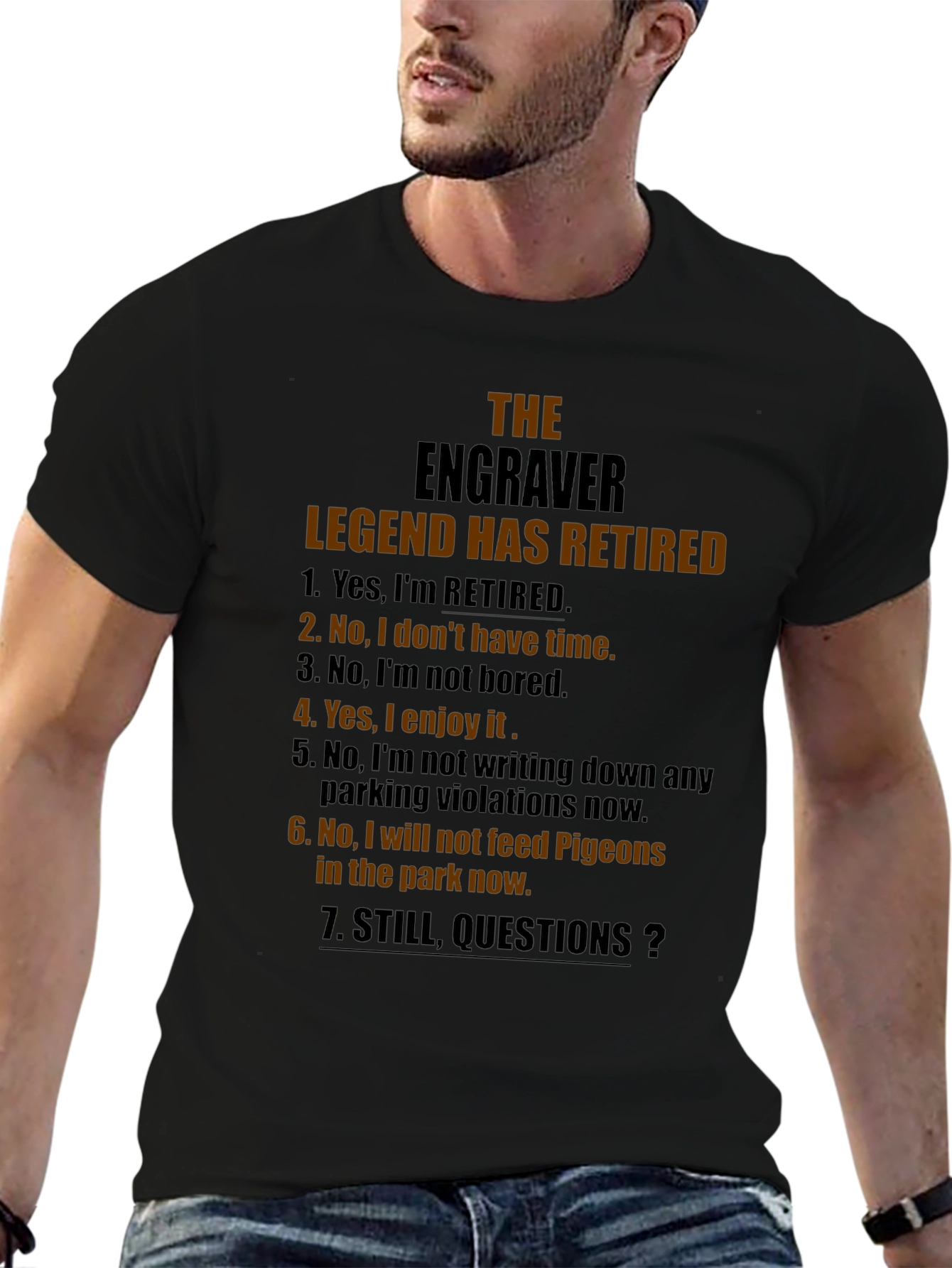 Engraver Retired Legend Graphic T-Shirt
