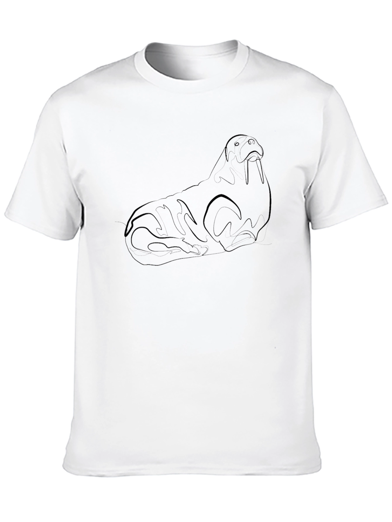 Walrus Outline Black T-Shirt - Stylish & Unique