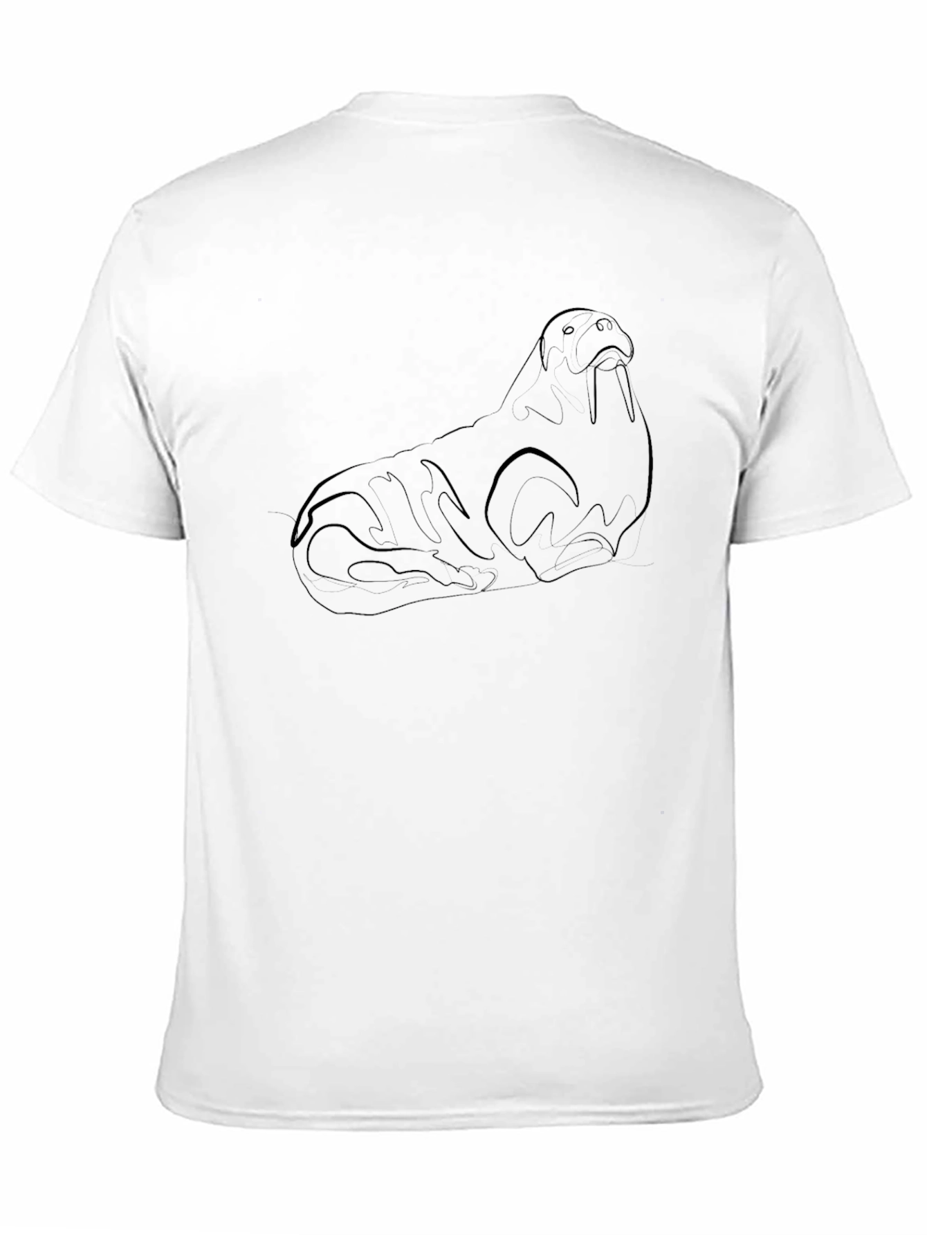 Walrus Outline Black T-Shirt - Stylish & Unique