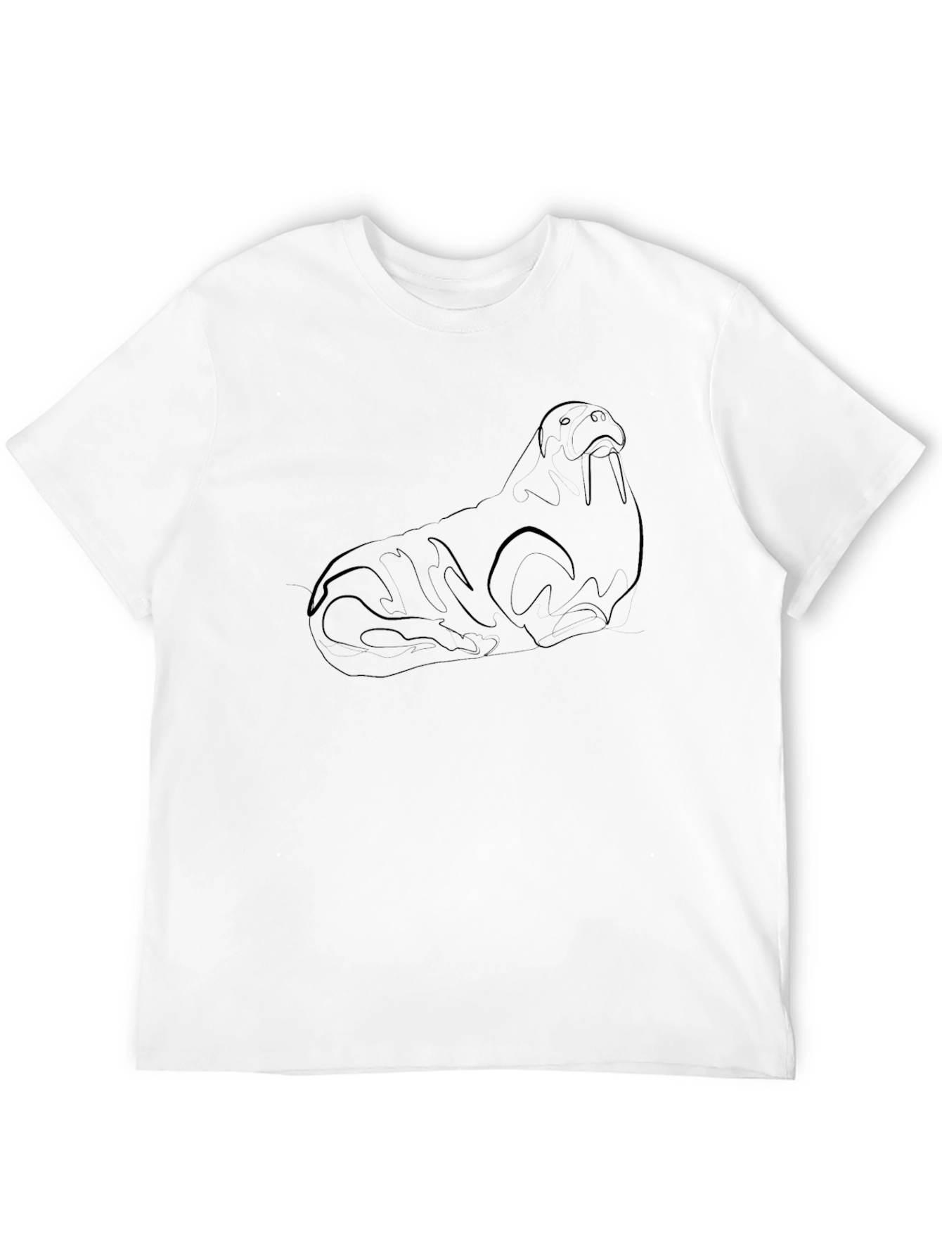 Walrus Outline Black T-Shirt - Stylish & Unique