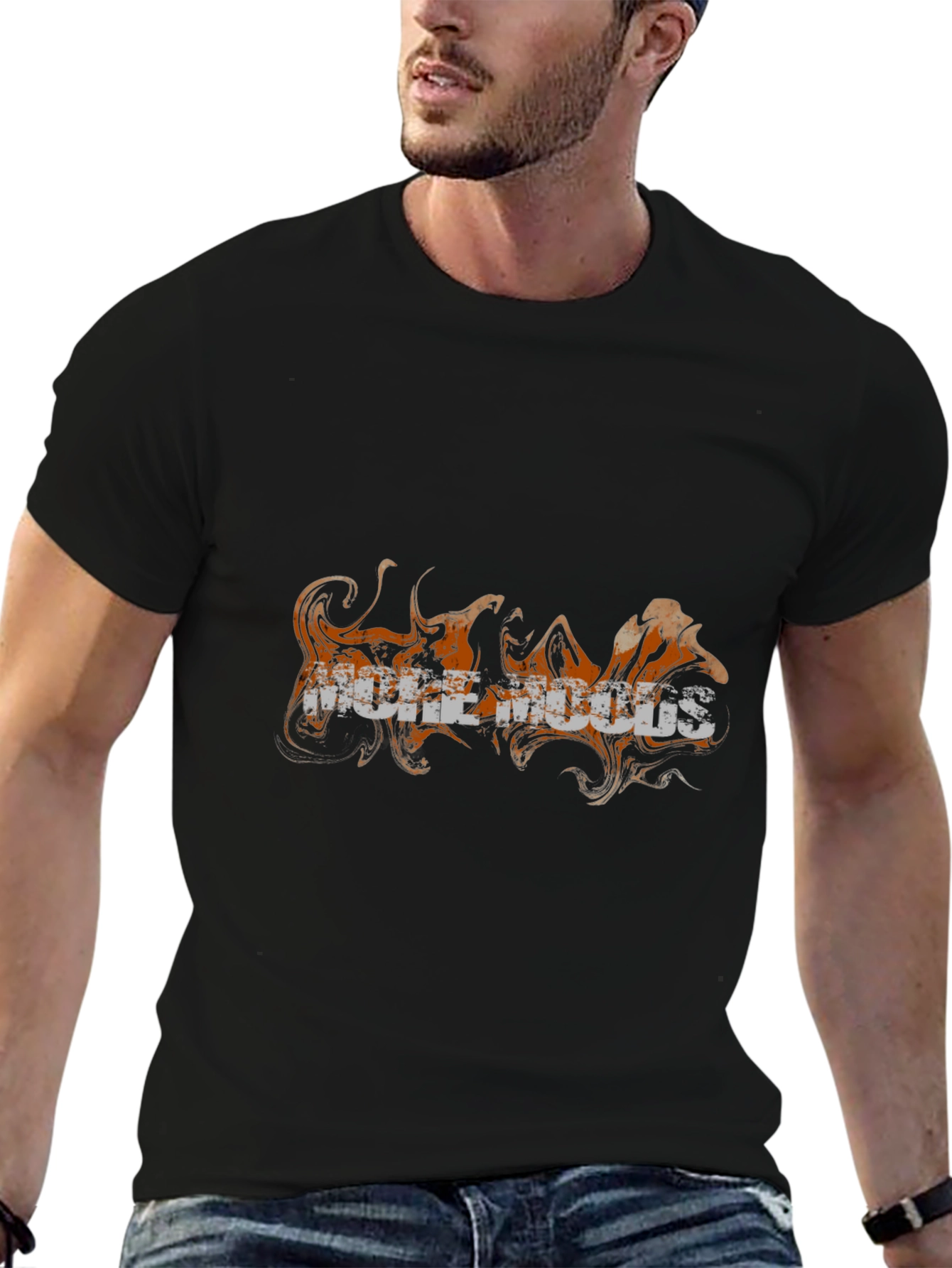 Distressed Graphic Black T-Shirt