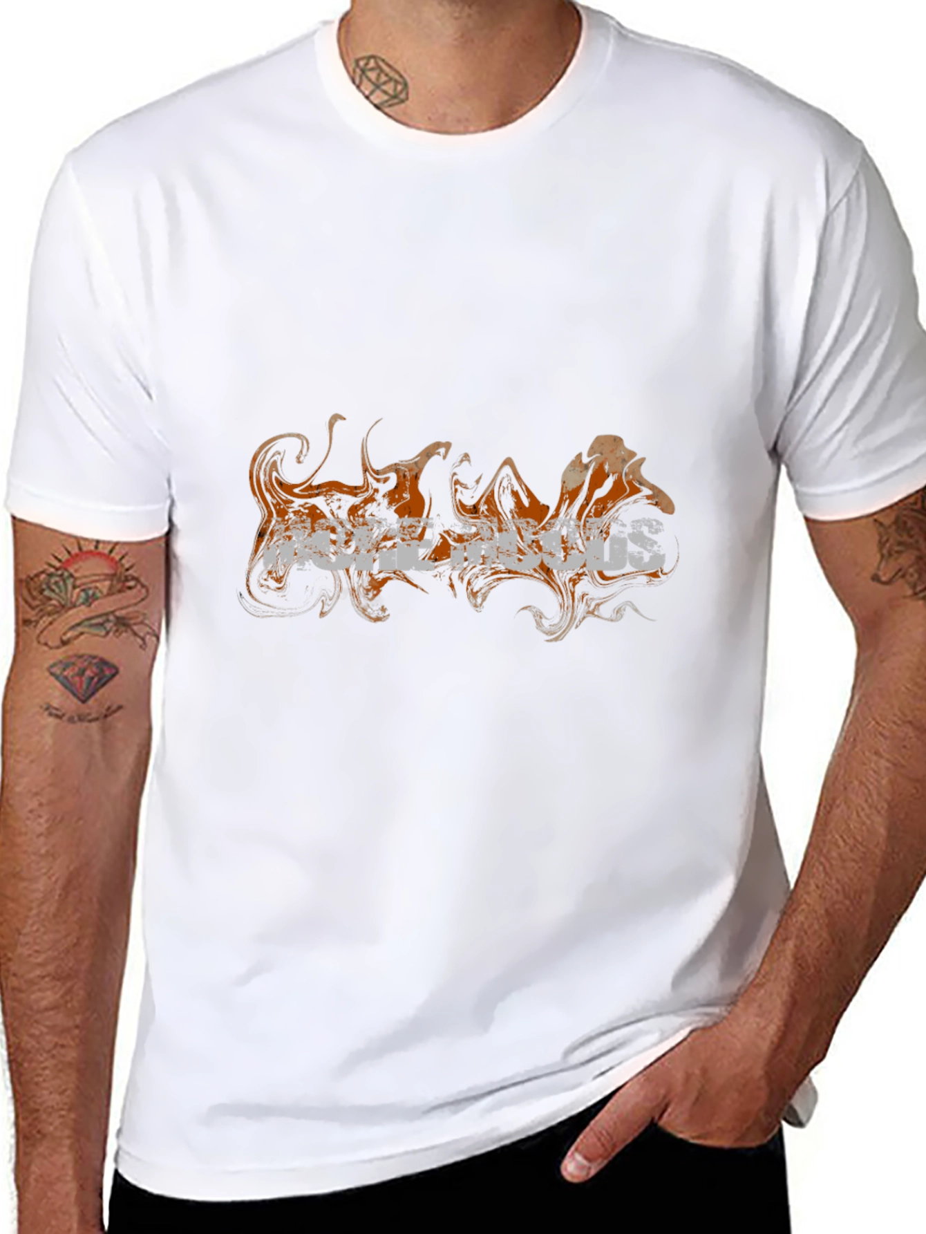 Distressed Graphic Black T-Shirt