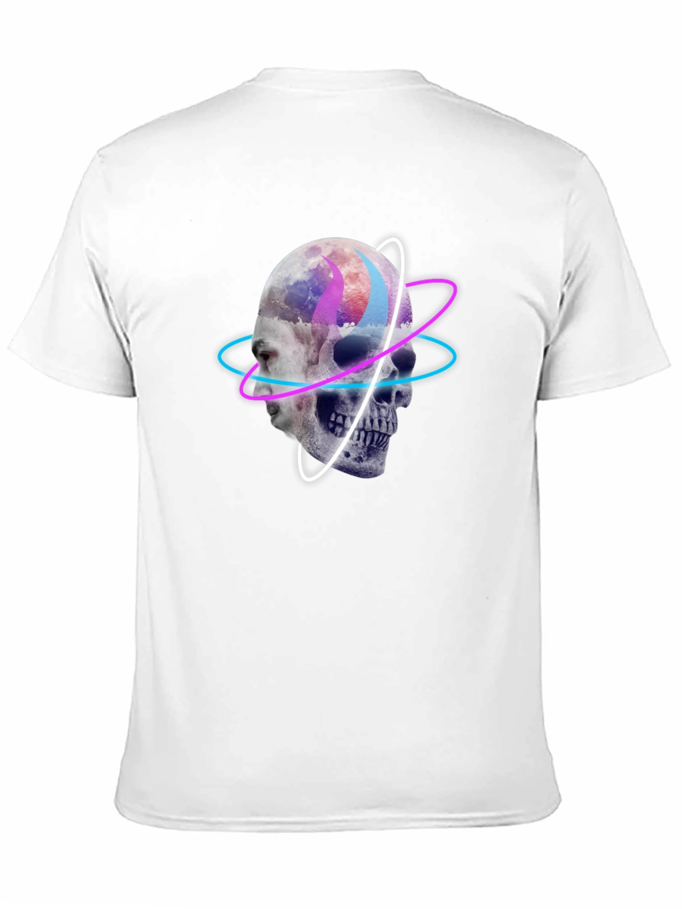 Skull & Face Graphic Print Black T-Shirt