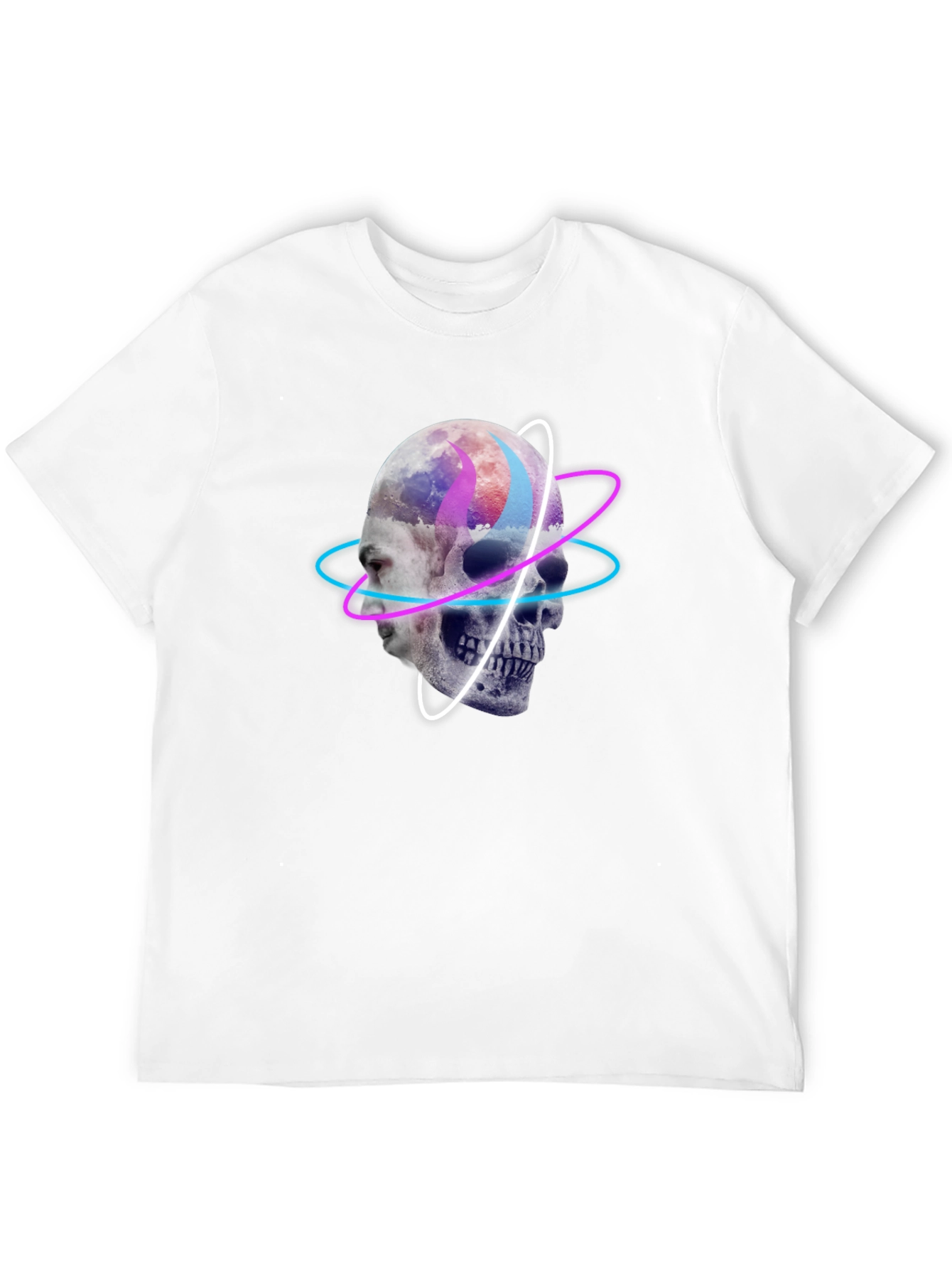 Skull & Face Graphic Print Black T-Shirt