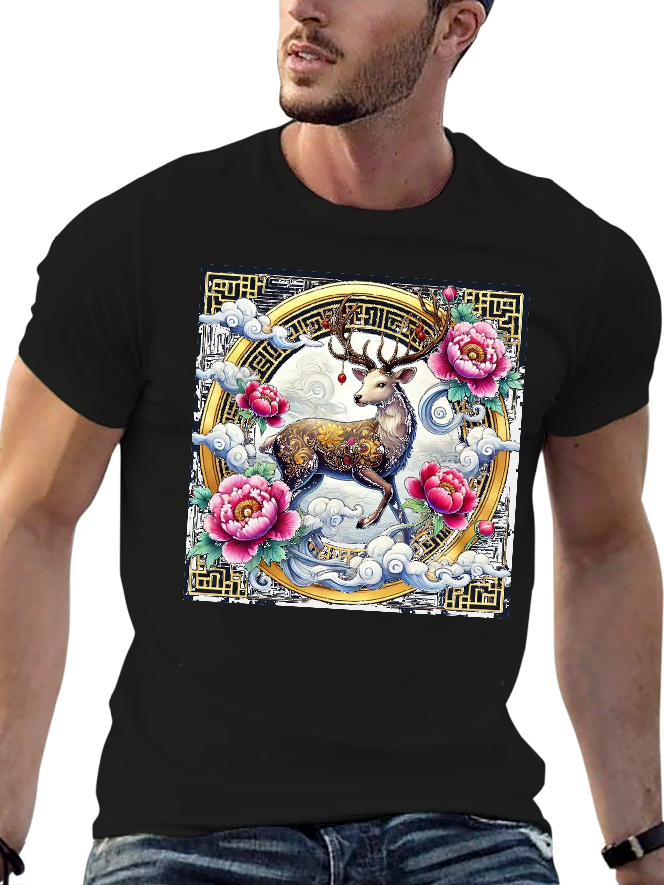 Deer Floral Graphic T-Shirt