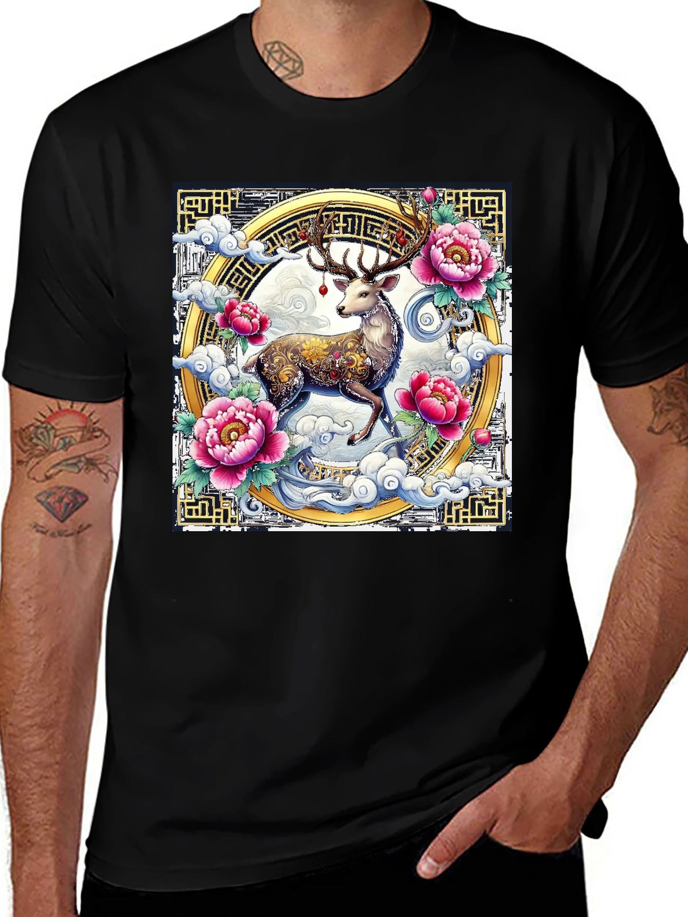 Deer Floral Graphic T-Shirt