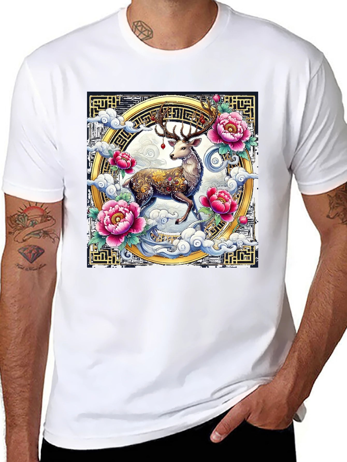 Deer Floral Graphic T-Shirt