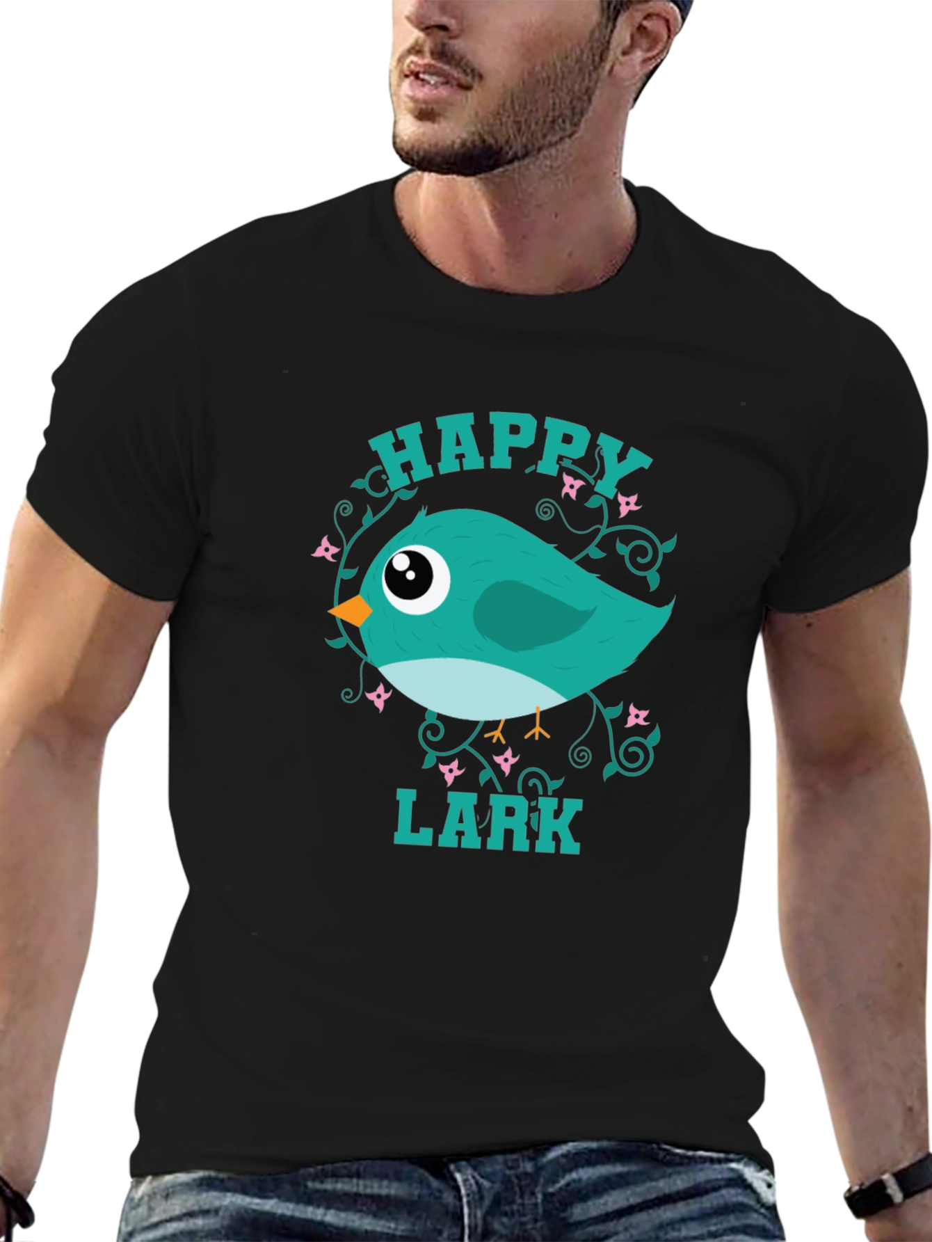 Happy Lark Graphic Tee - Cute Bird T-Shirt