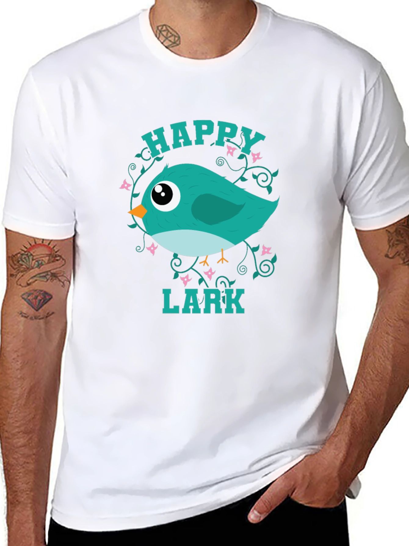 Happy Lark Graphic Tee - Cute Bird T-Shirt