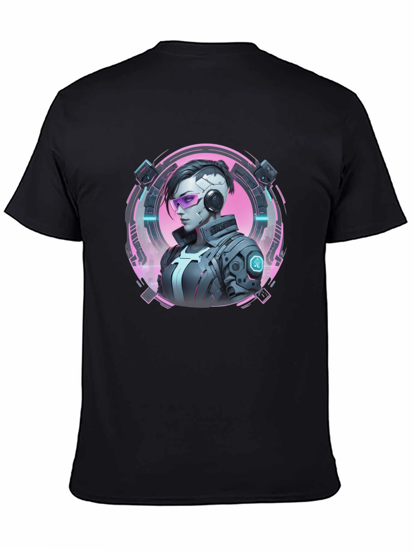 Cyberpunk Girl T-Shirt - Black Graphic Tee