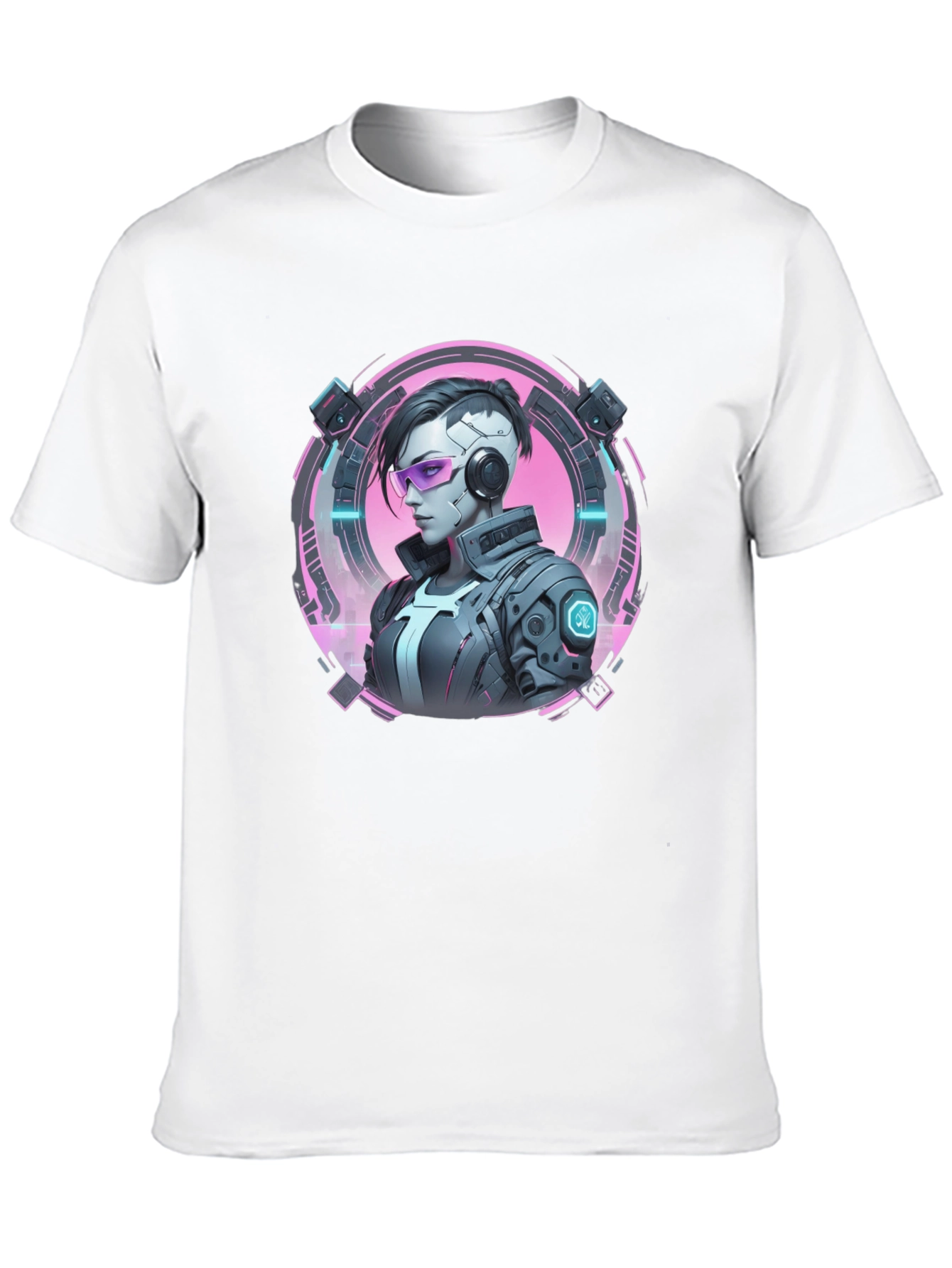 Cyberpunk Girl T-Shirt - Black Graphic Tee