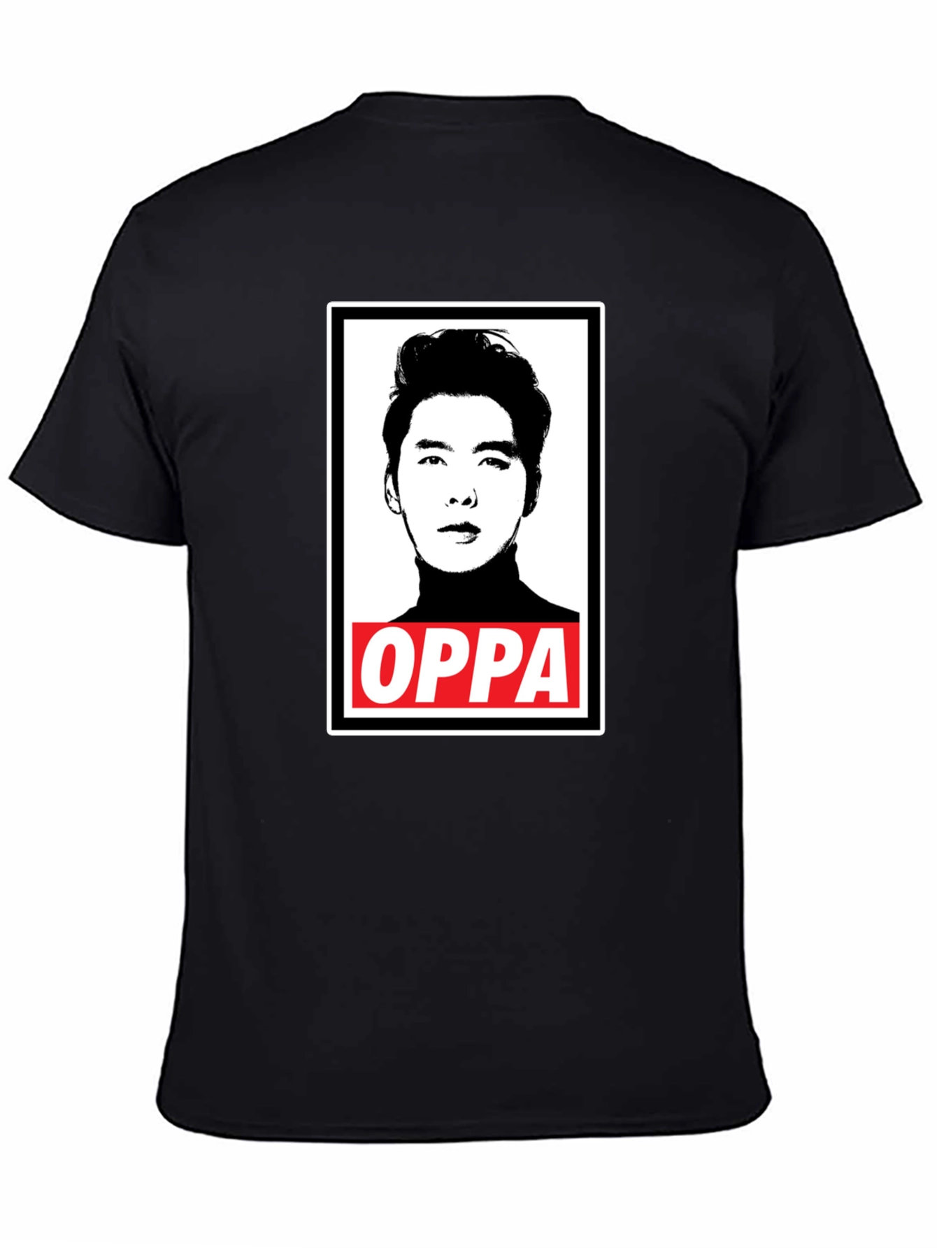 Oppa Portrait Graphic Black T-Shirt