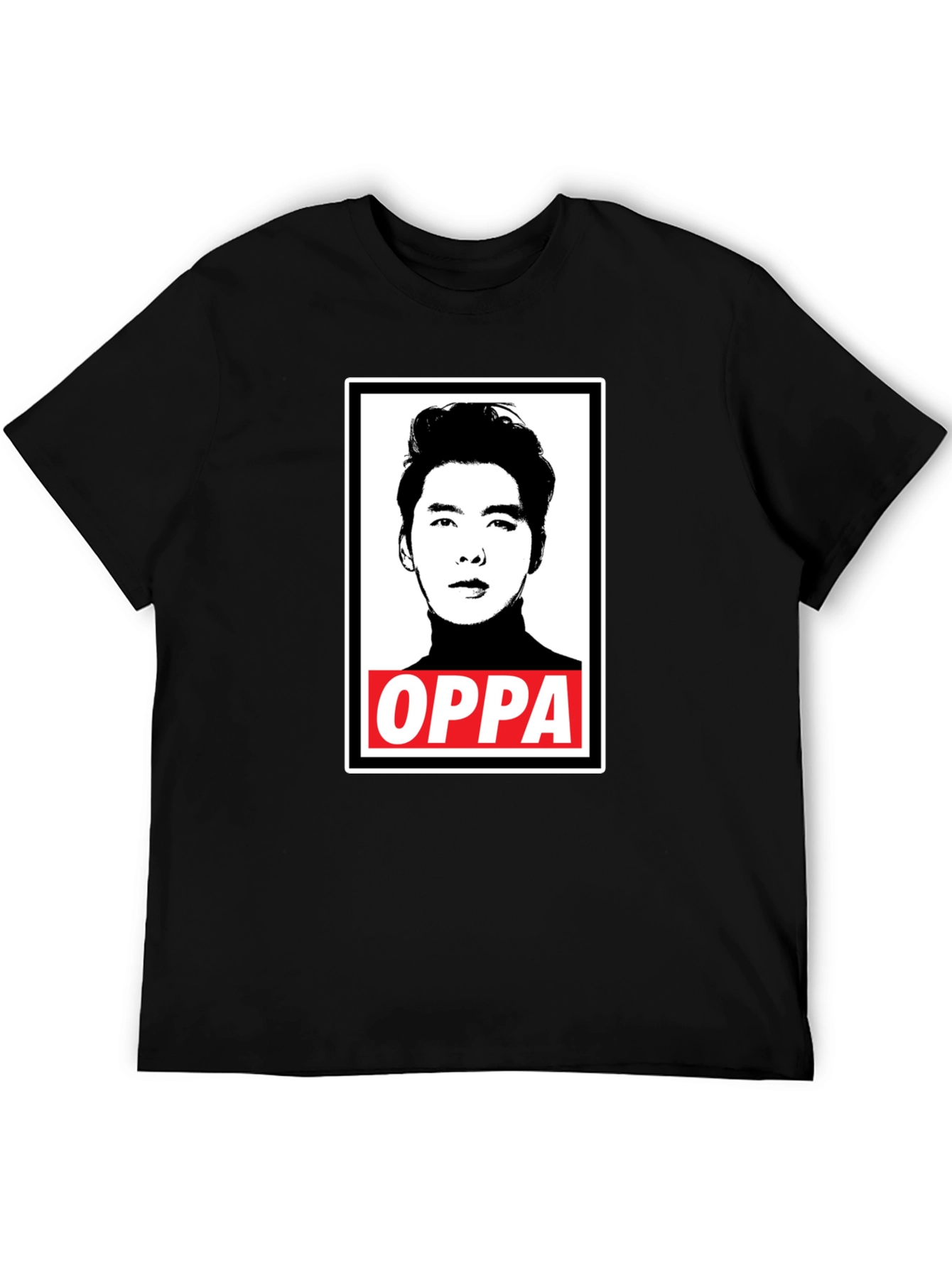 Oppa Portrait Graphic Black T-Shirt