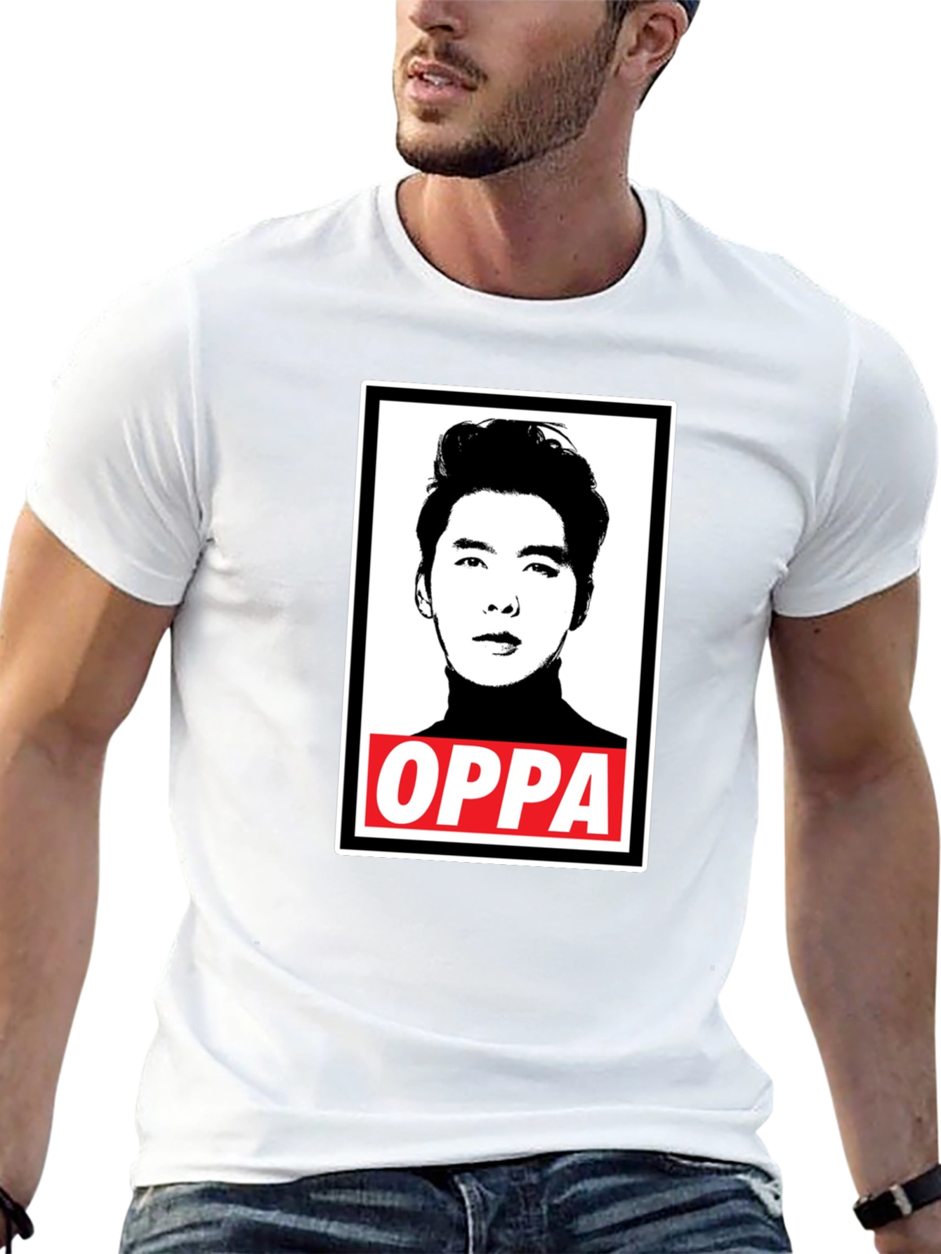 Oppa Portrait Graphic Black T-Shirt