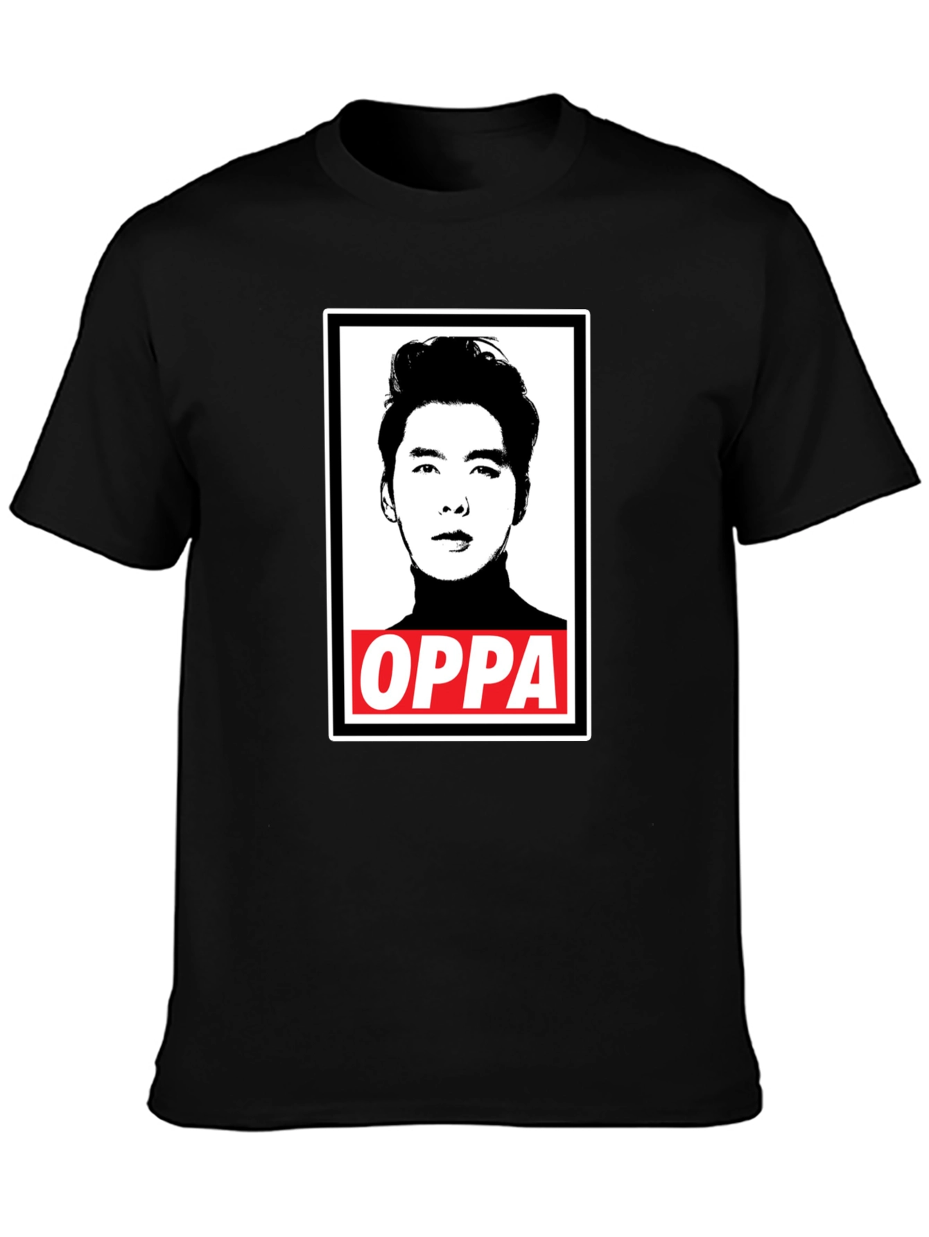 Oppa Portrait Graphic Black T-Shirt