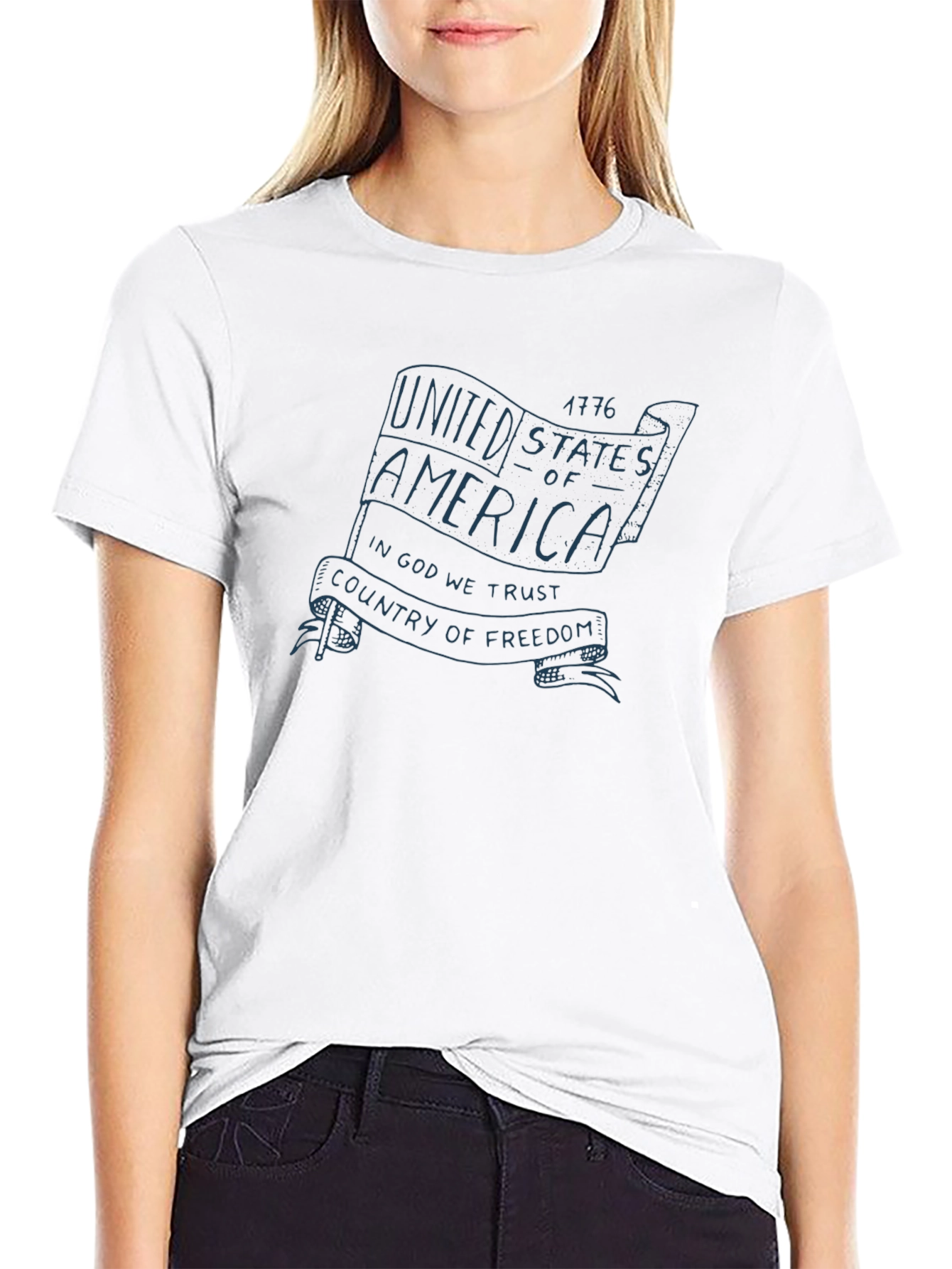 USA Flag Graphic Print T-Shirt - Patriotic Pride