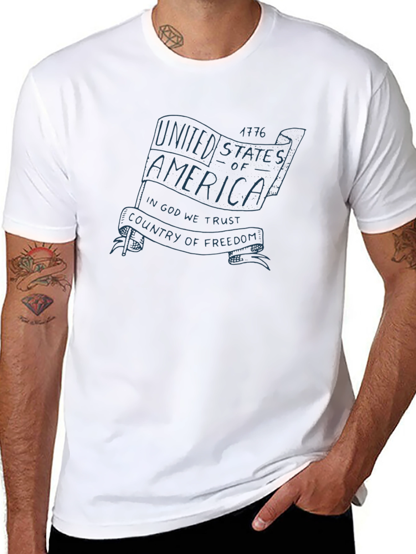 USA Flag Graphic Print T-Shirt - Patriotic Pride