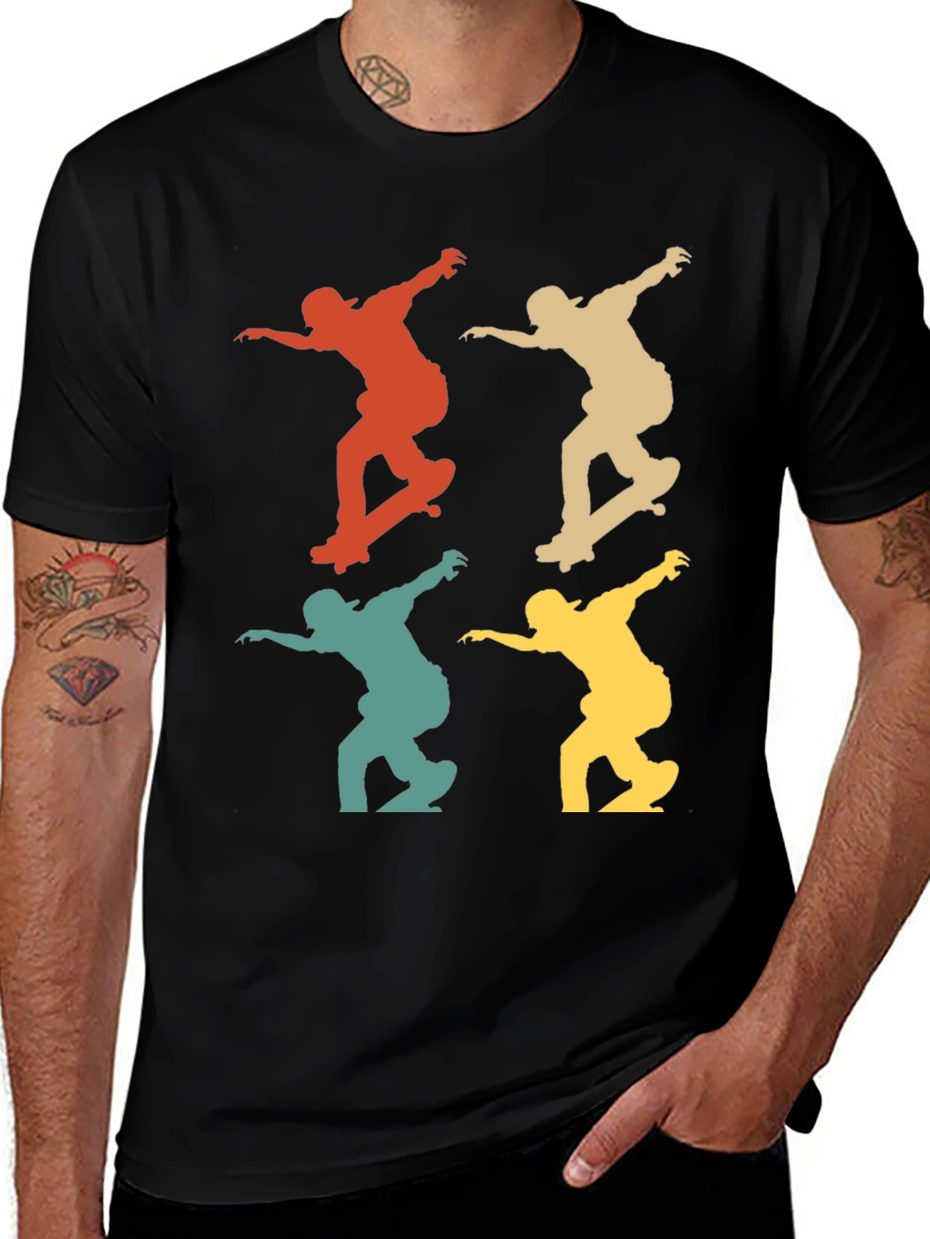 Retro Skateboarder T-Shirt - Cool Graphic Tee