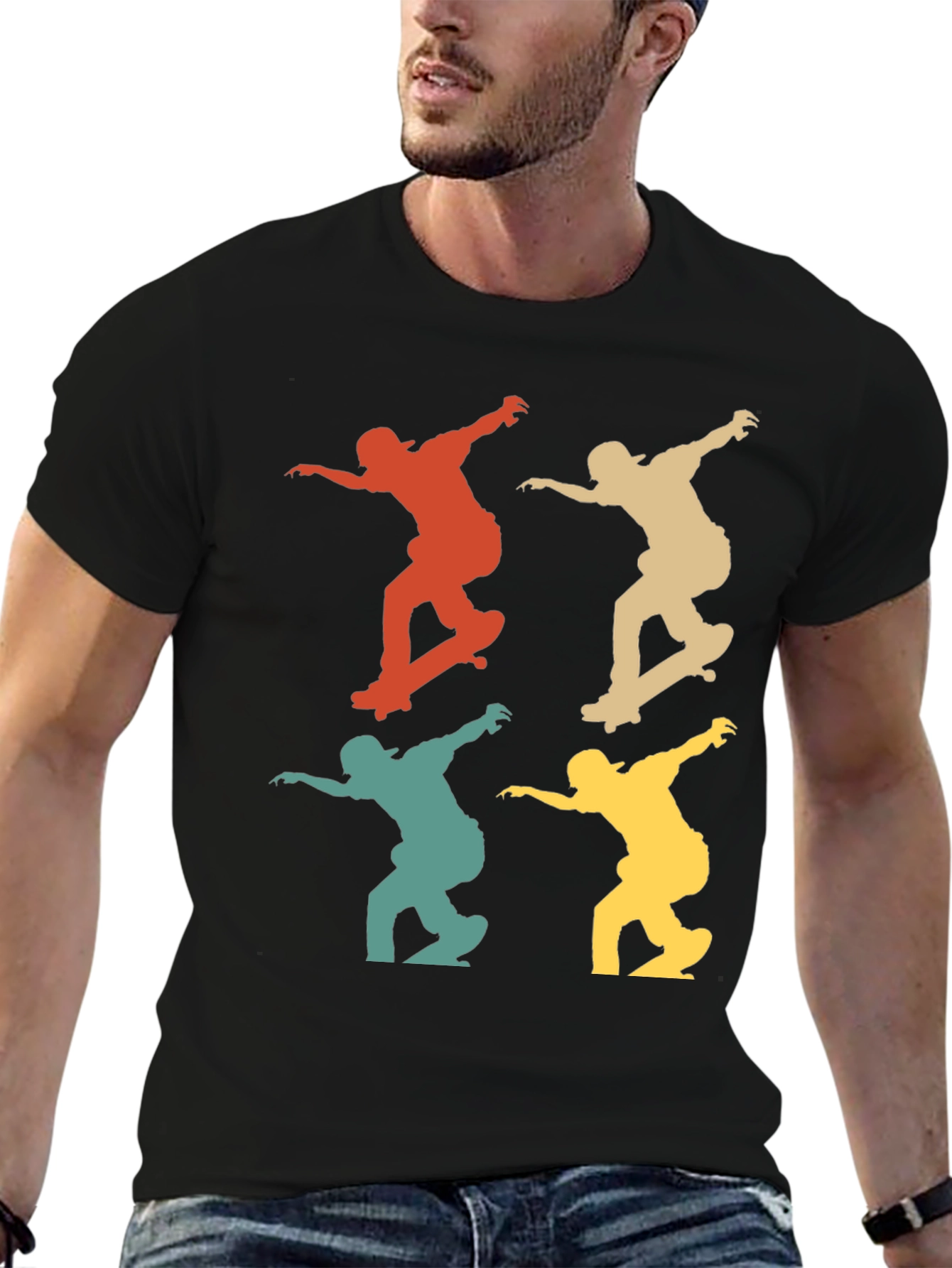 Retro Skateboarder T-Shirt - Cool Graphic Tee