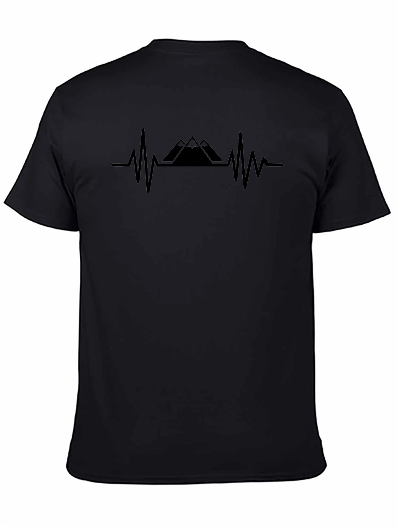 Mountain Heartbeat Graphic Tee - Black Casual Shirt