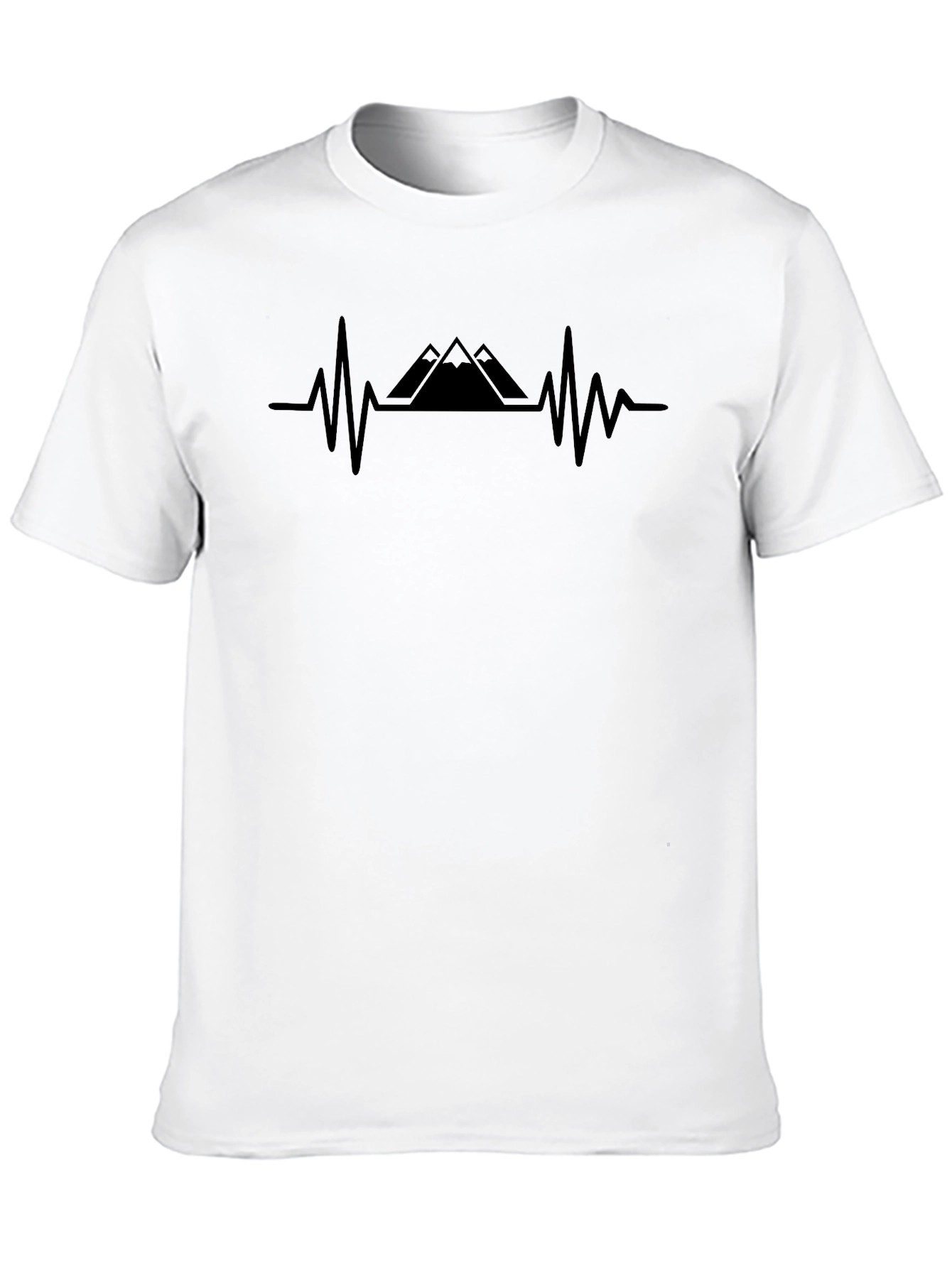 Mountain Heartbeat Graphic Tee - Black Casual Shirt