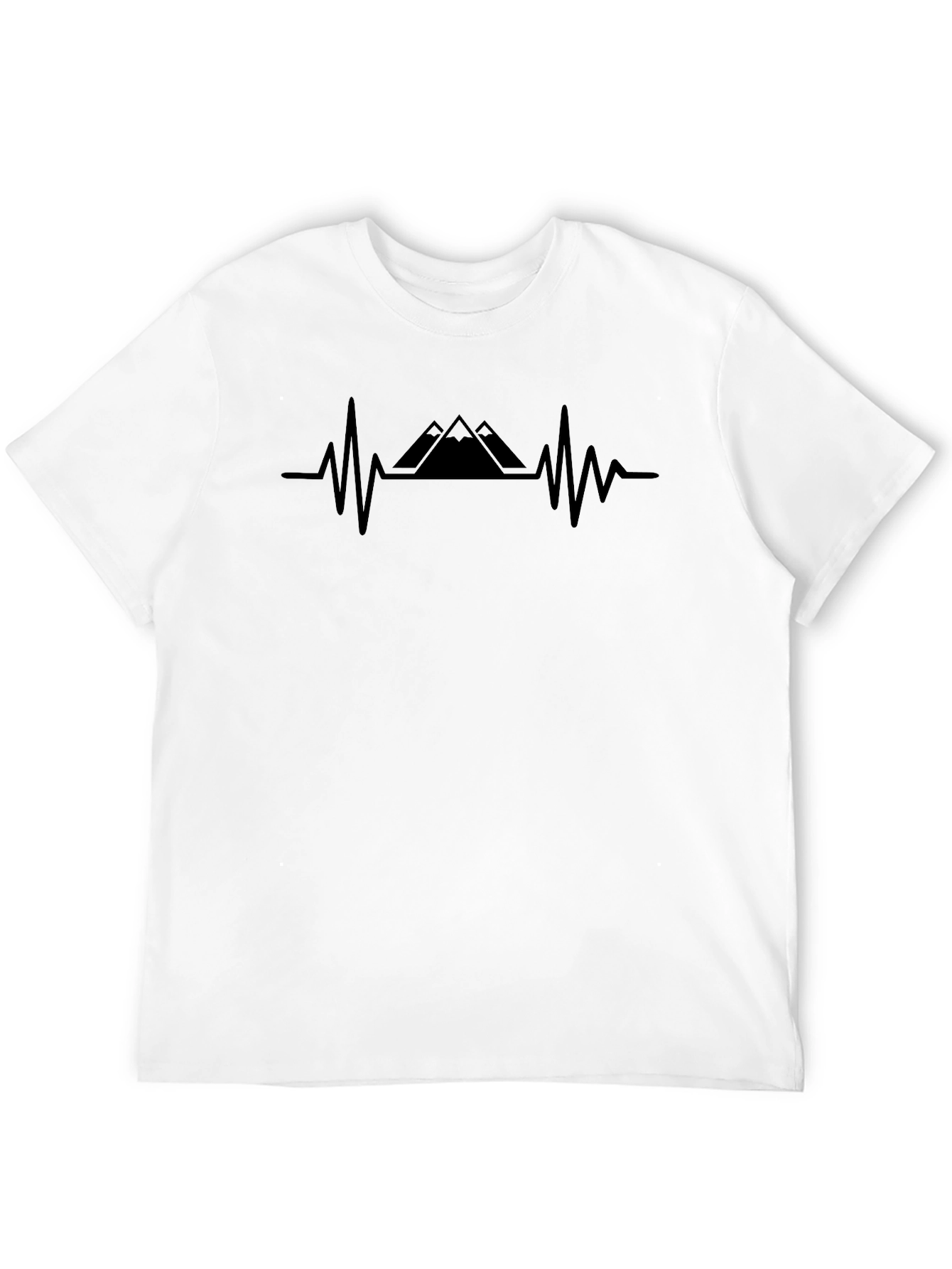 Mountain Heartbeat Graphic Tee - Black Casual Shirt