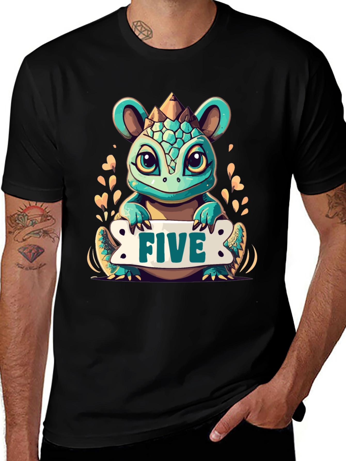Kids 5th Birthday Dinosaur T-Shirt