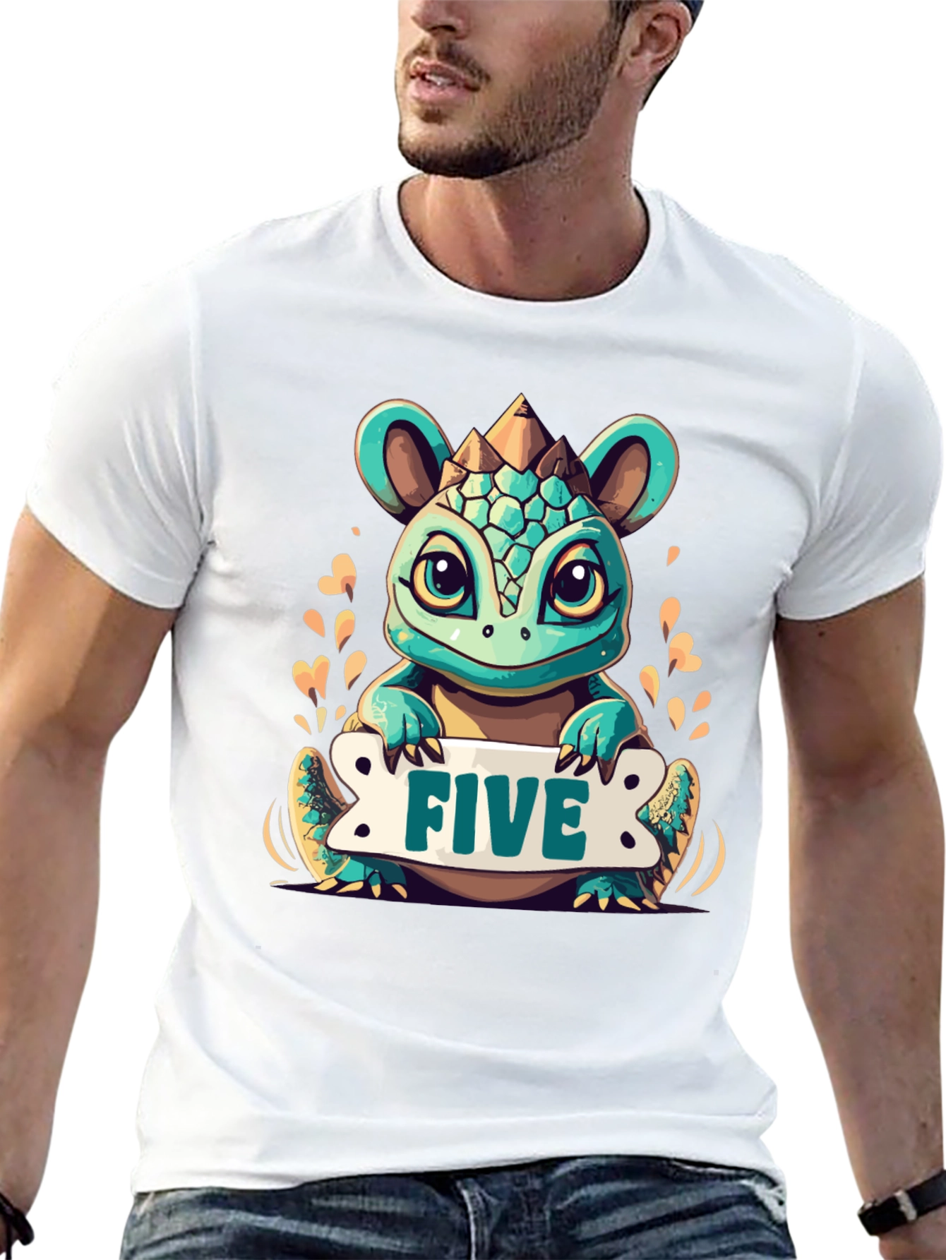 Kids 5th Birthday Dinosaur T-Shirt