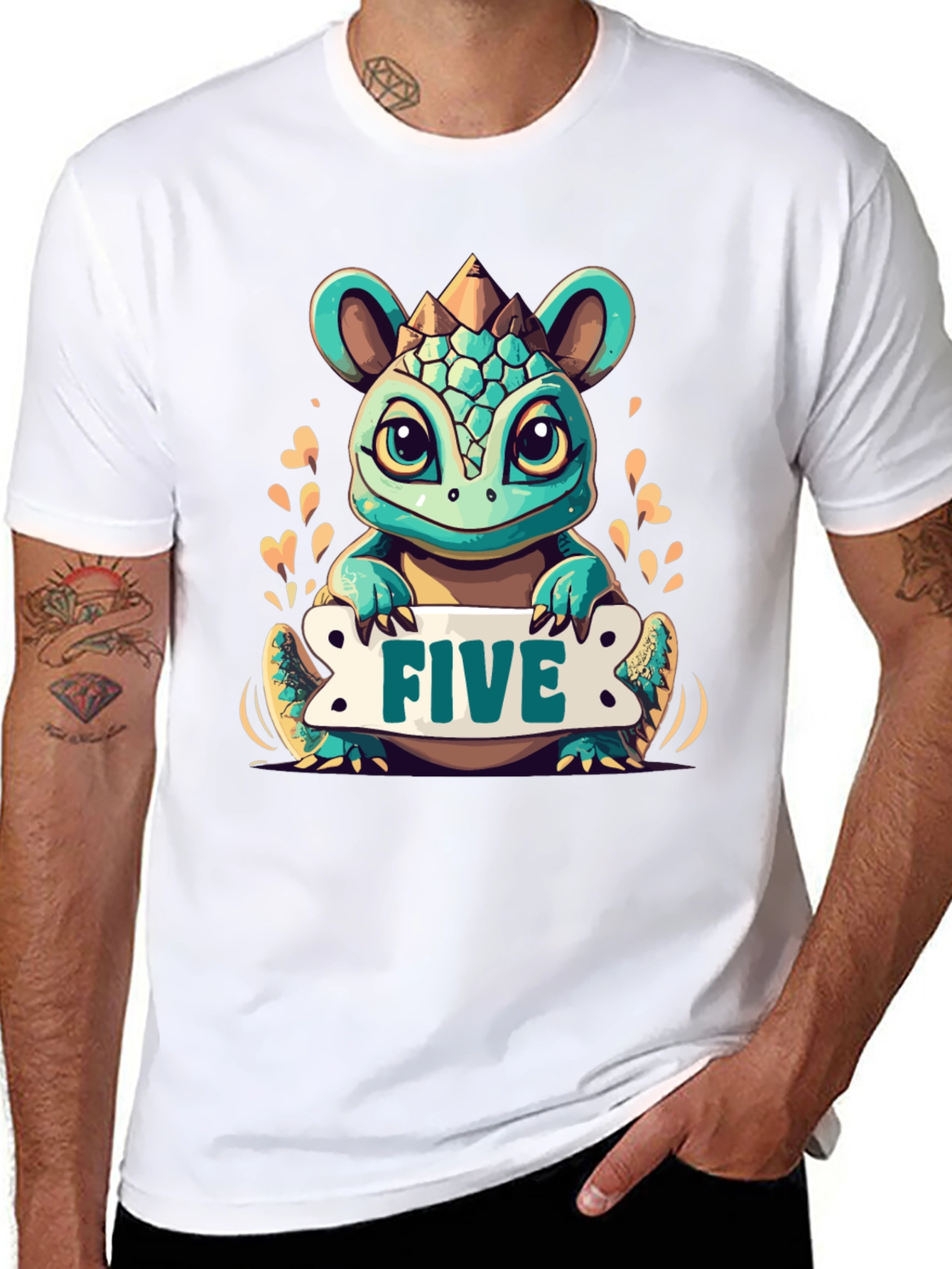 Kids 5th Birthday Dinosaur T-Shirt