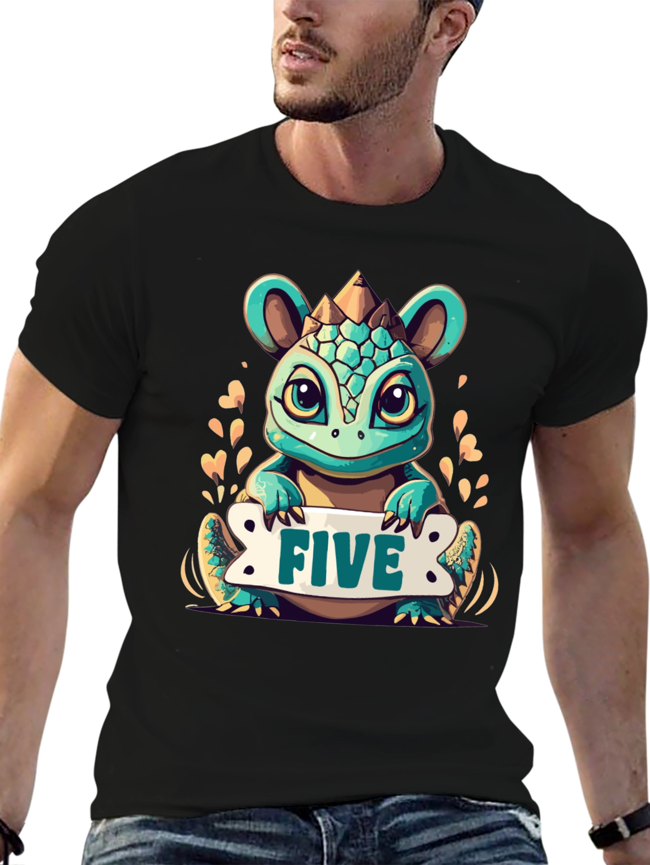 Kids 5th Birthday Dinosaur T-Shirt