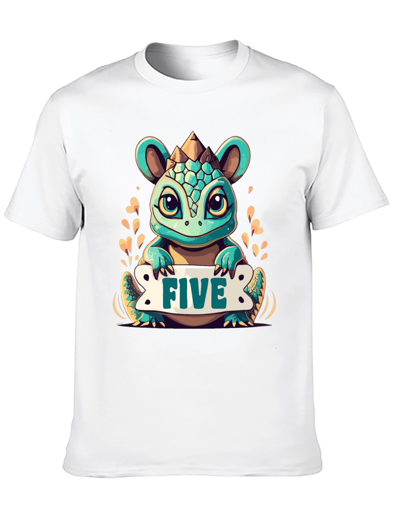 Kids 5th Birthday Dinosaur T-Shirt