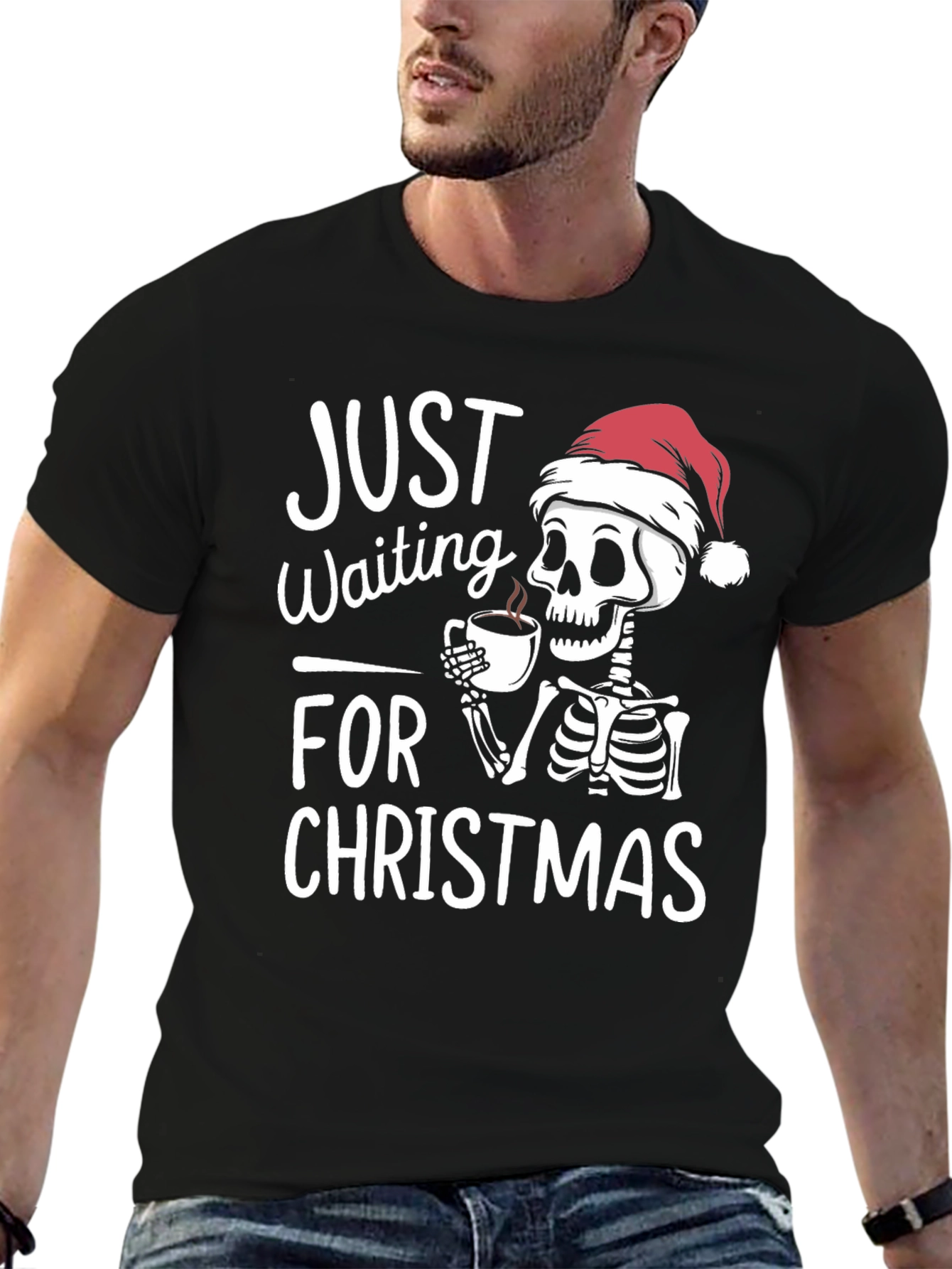 Waiting for Christmas Skeleton T-Shirt