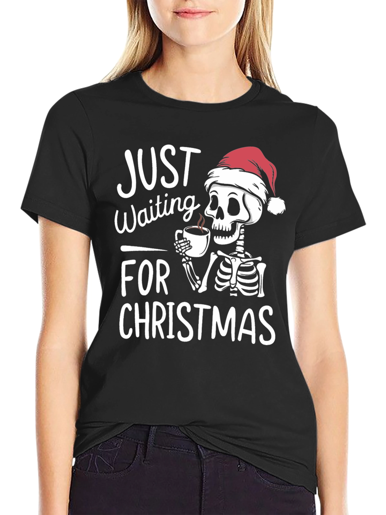 Waiting for Christmas Skeleton T-Shirt