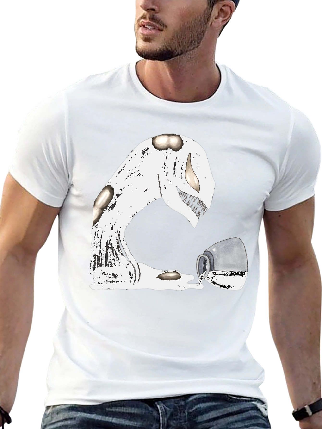 Spilled Milk Monster Graphic Tee - Unique & Fun