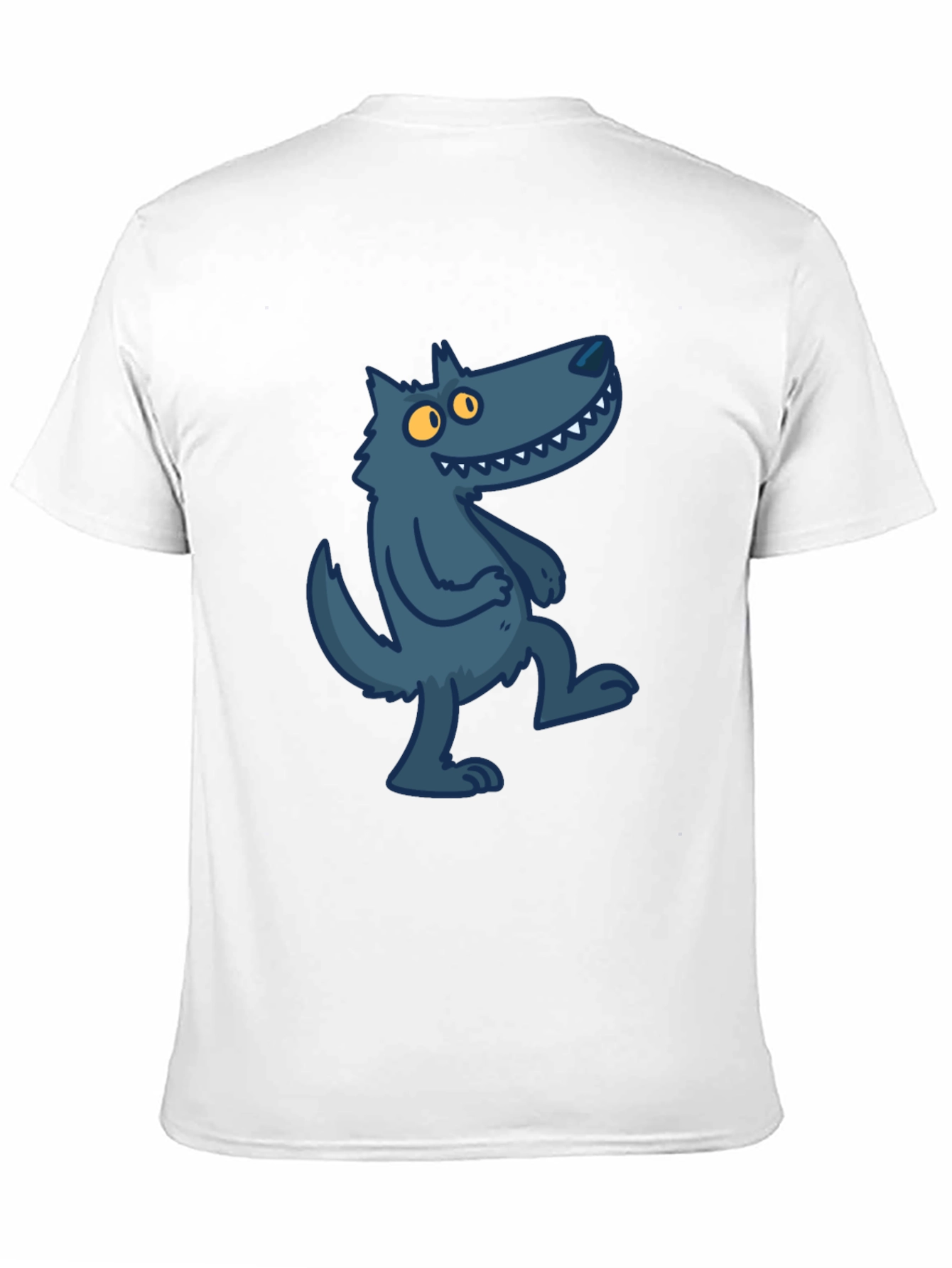 Cartoon Wolf Graphic Tee - Stylish Black T-Shirt