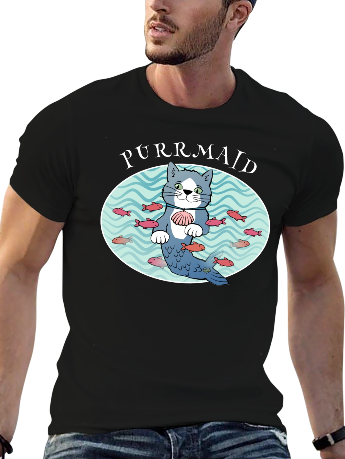 Purrmaid Cat Graphic T-Shirt - Unisex Cotton Tee