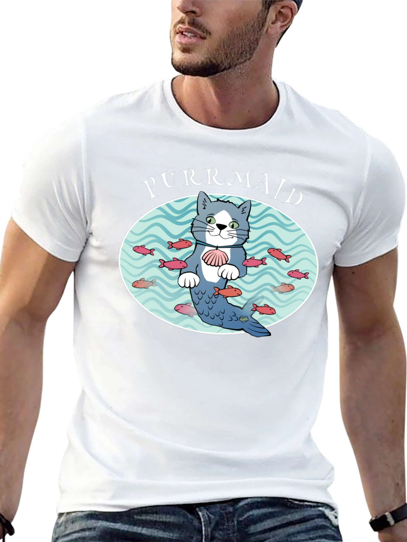 Purrmaid Cat Graphic T-Shirt - Unisex Cotton Tee