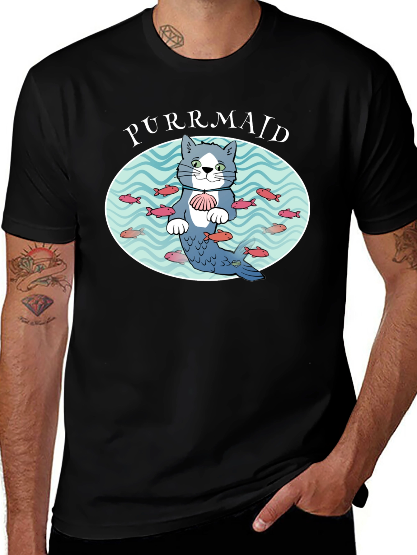Purrmaid Cat Graphic T-Shirt - Unisex Cotton Tee