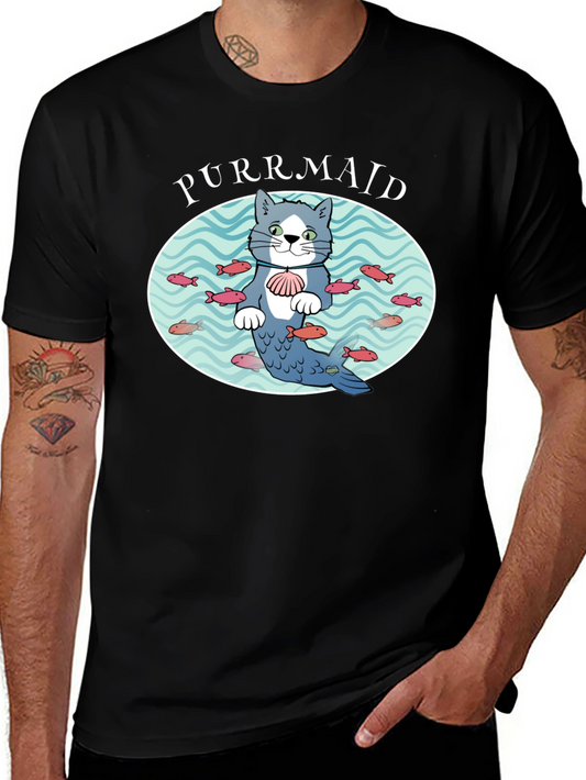 Purrmaid Cat Graphic T-Shirt - Unisex Cotton Tee