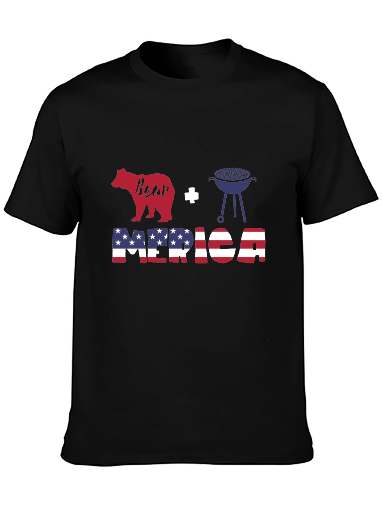 Bear BBQ Merica Graphic T-Shirt