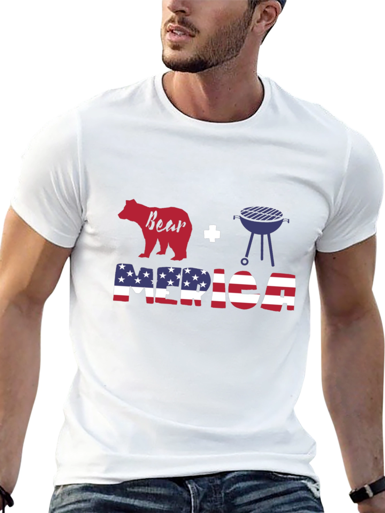 Bear BBQ Merica Graphic T-Shirt